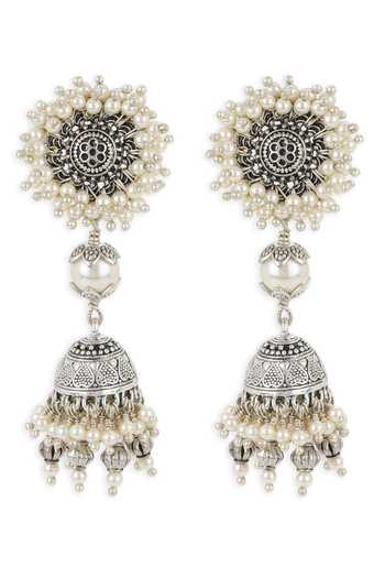 Buy HeerHouse Of Jewellery Pearl Droplet Jhumka Earrings Online Aza