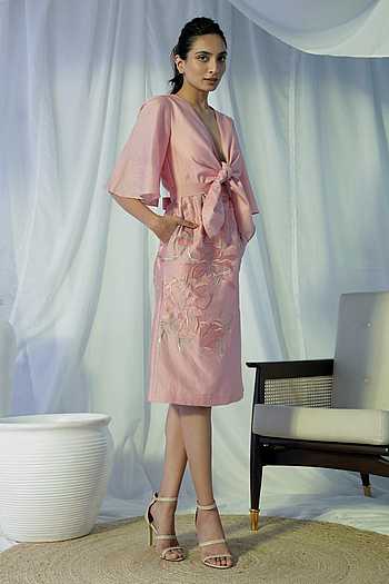 sachin and babi light blue dress Sakkas Emma Embroidered Stonewashed Rayon Dress