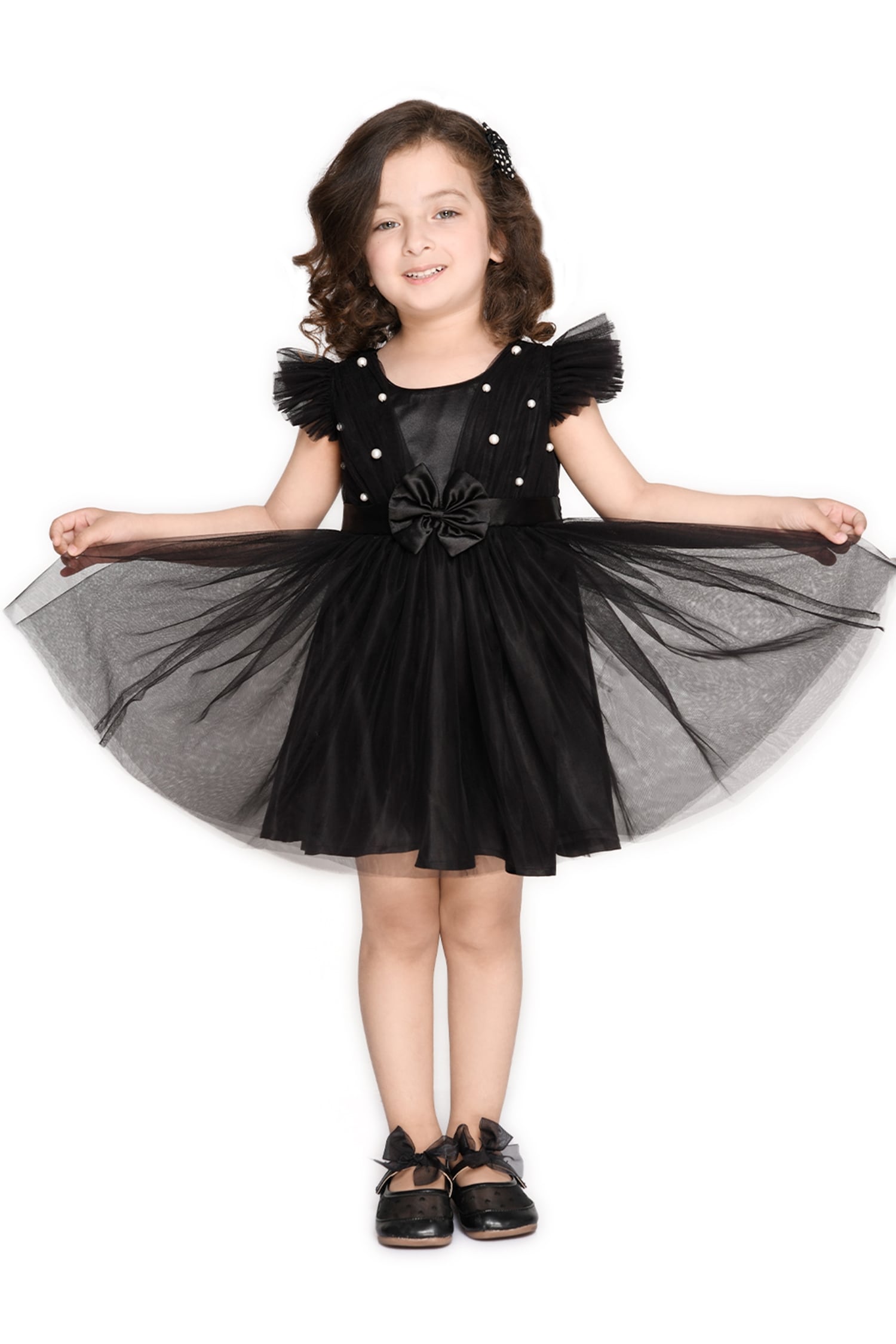 Buy Saka Designs Black Pearl Embellished Dress For Girls Online | Aza ...