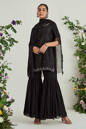 Magnolia Black Kurta with Sharara Set