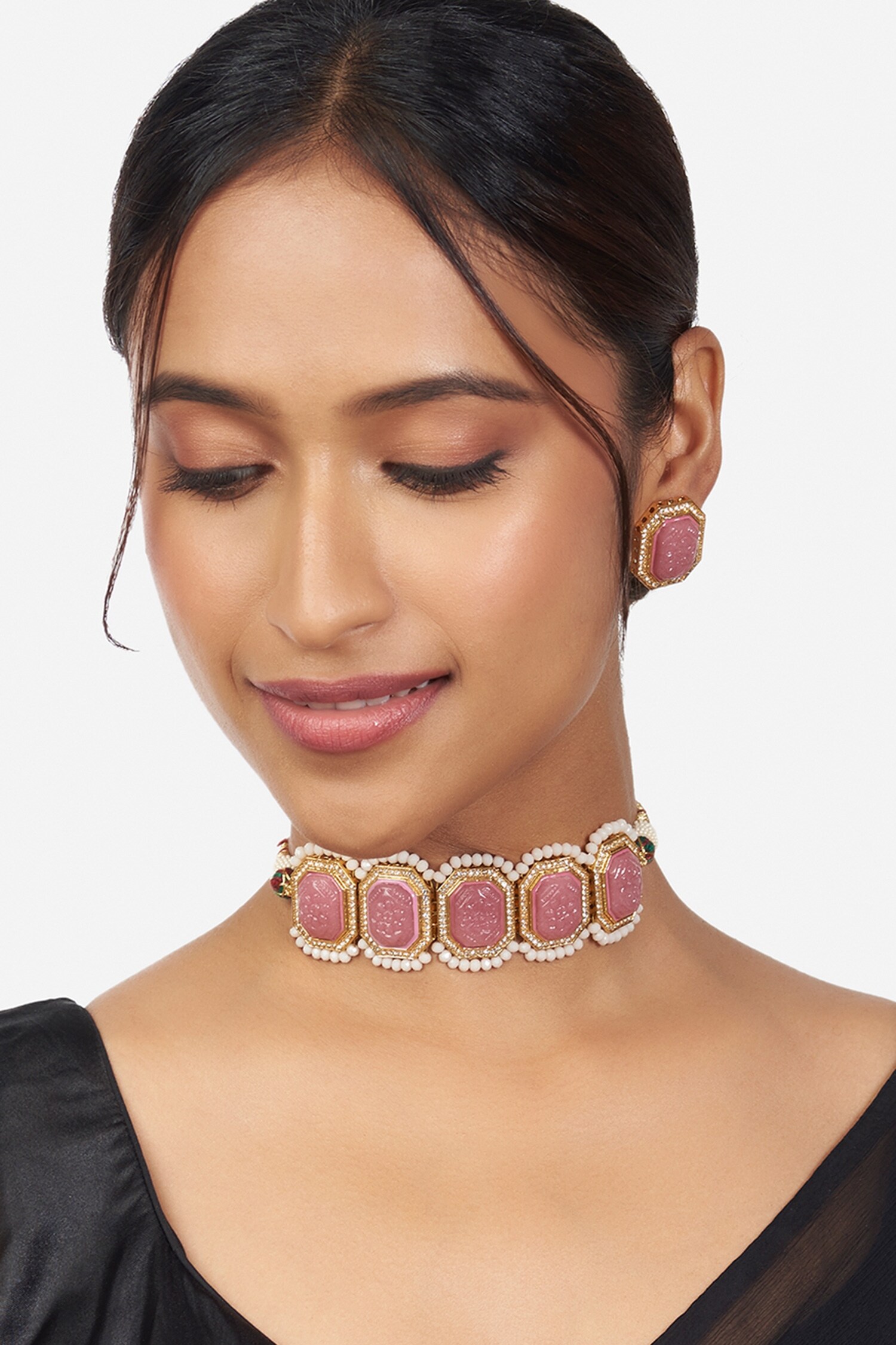 Buy Joules By Radhika Multi Layered Beaded Choker Jewellery Set Online