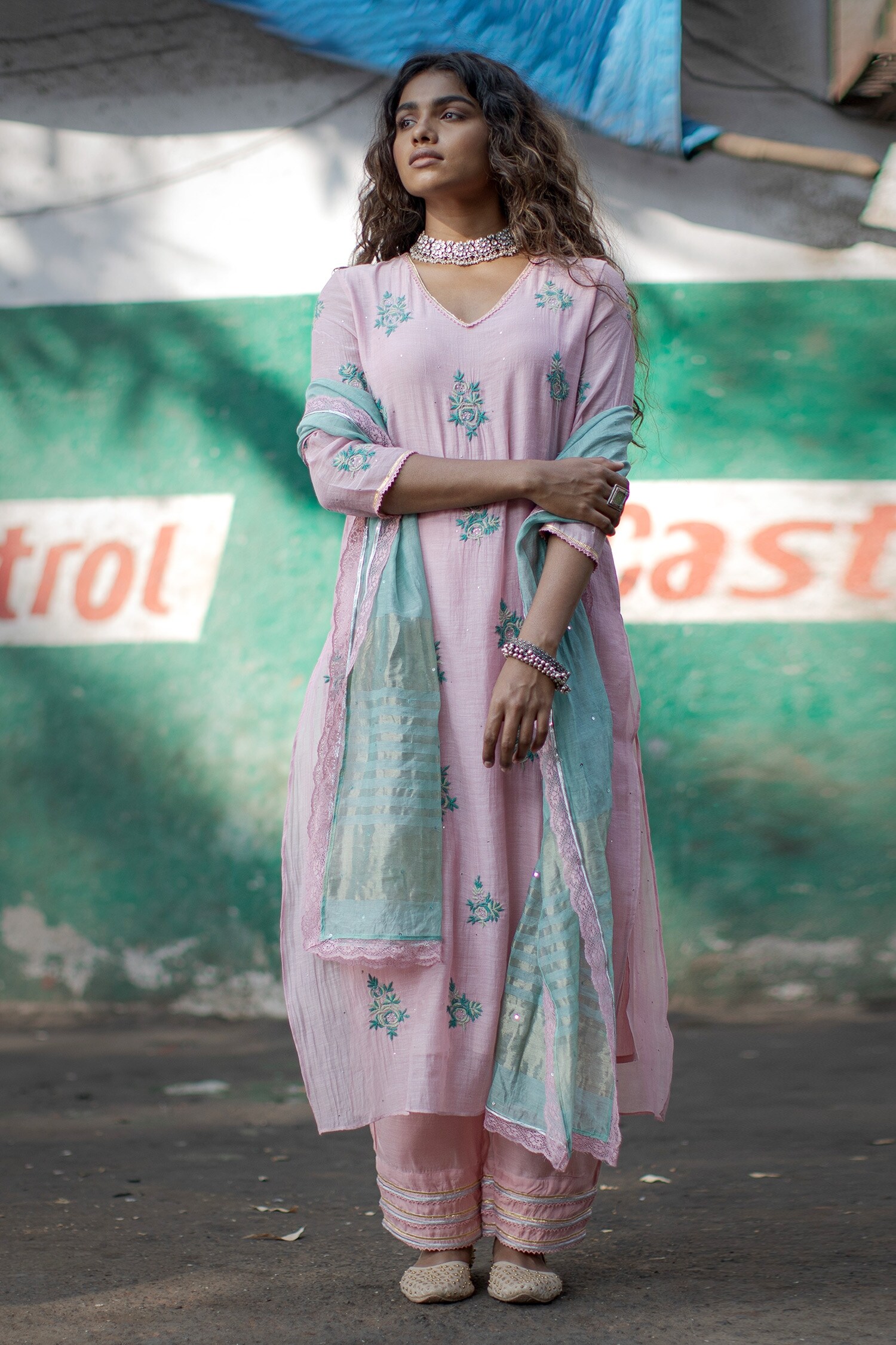 Mauve Printed Tussar Moonga Silk Designer Kurta with Cotton Silk Pants —  Tahiliya