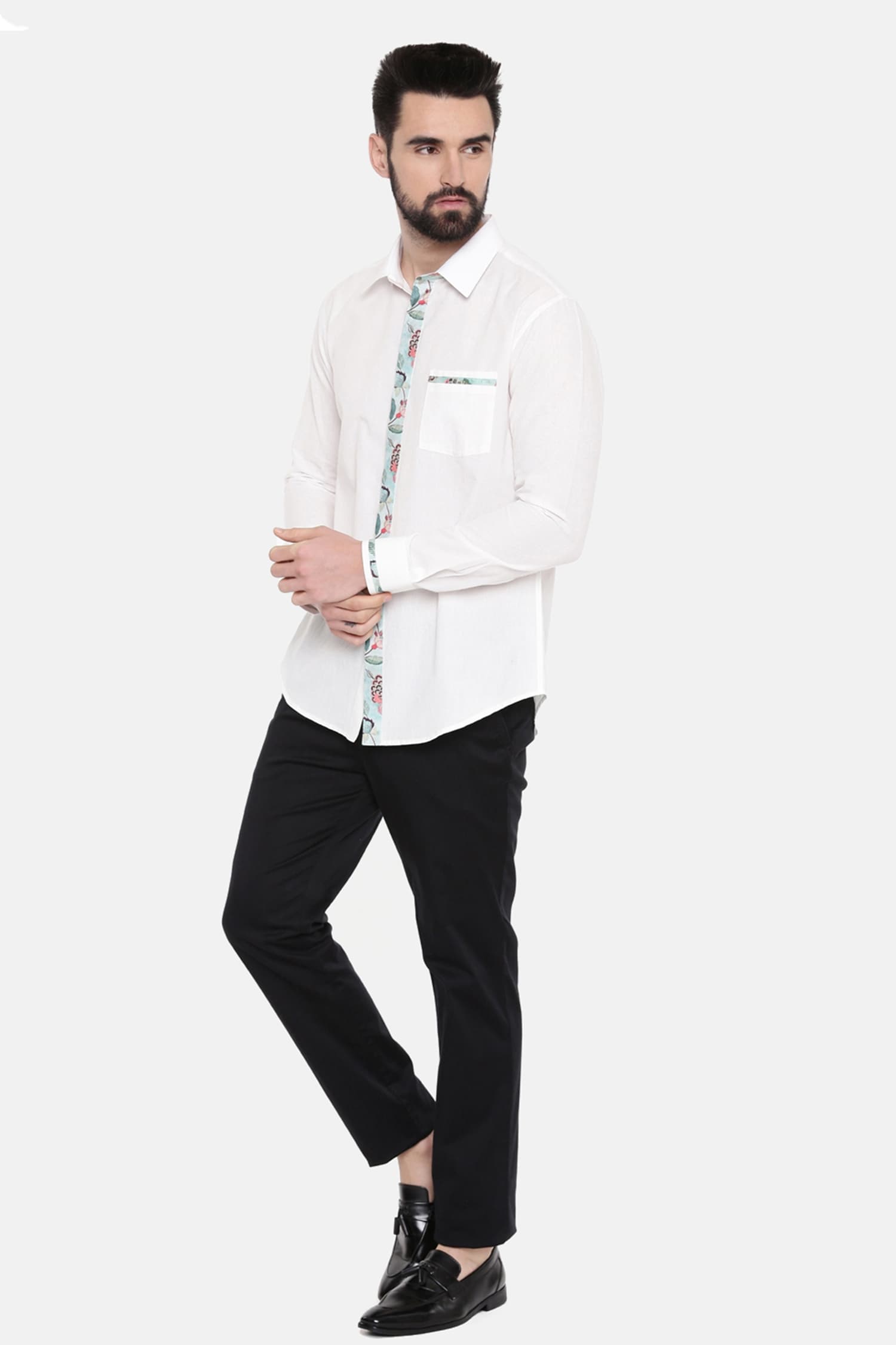 Buy White 100% Cotton Plain Shirt For Men by Mayank Modi - Men Online ...