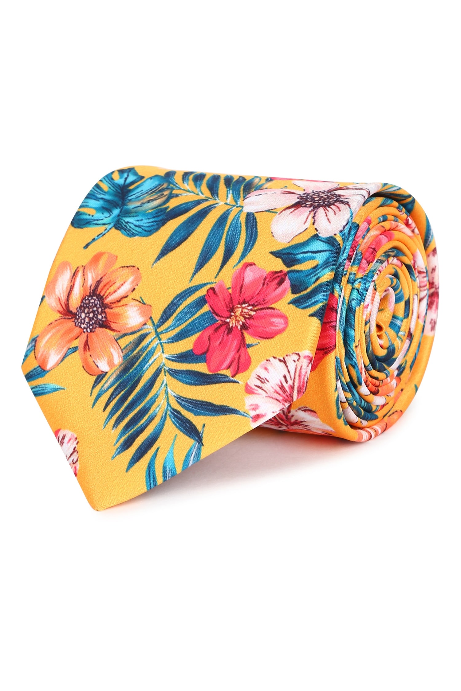 Tossido Yellow Printed Tropical Tie
