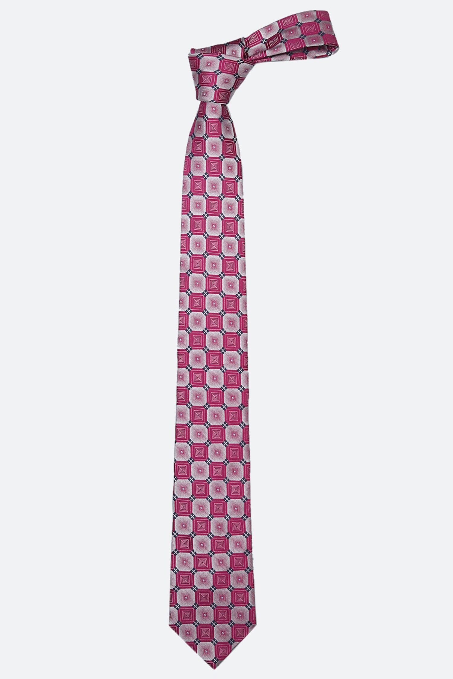 Tossido Pink Print Geometric Tie