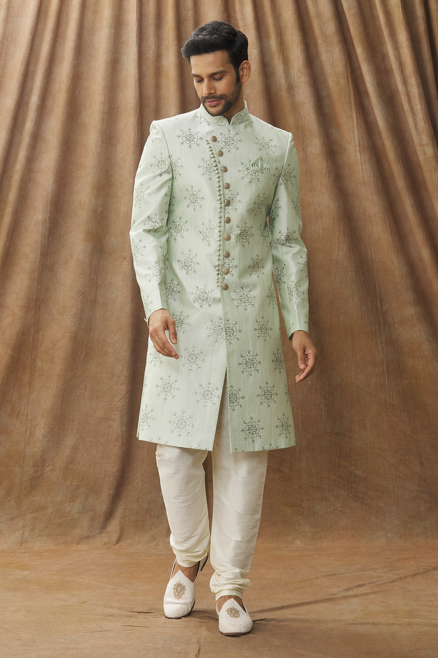 Floral Embroidered Sherwani Set 