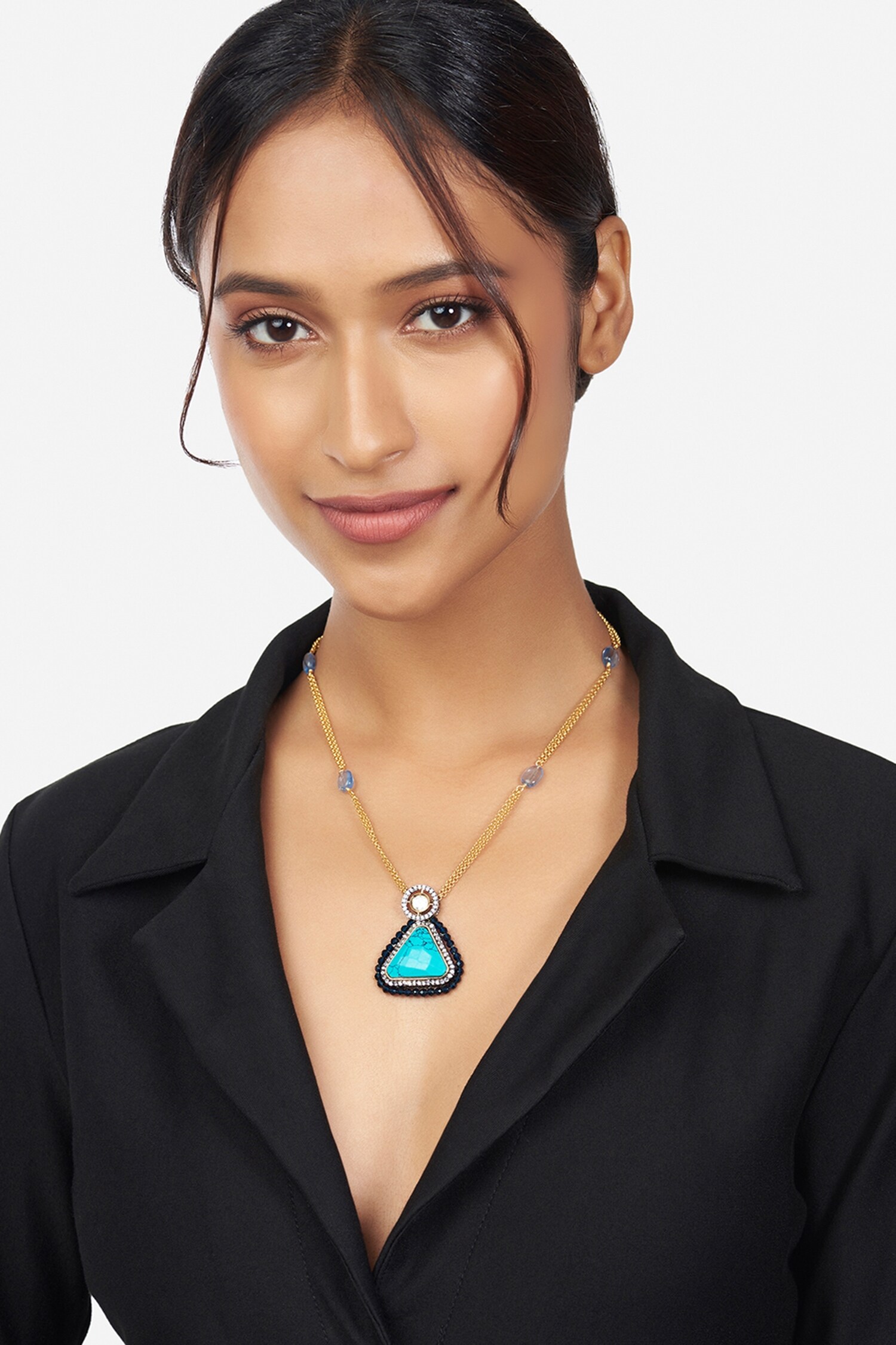 Buy joules by radhika Geometric Pendant Necklace Online Aza Fashions