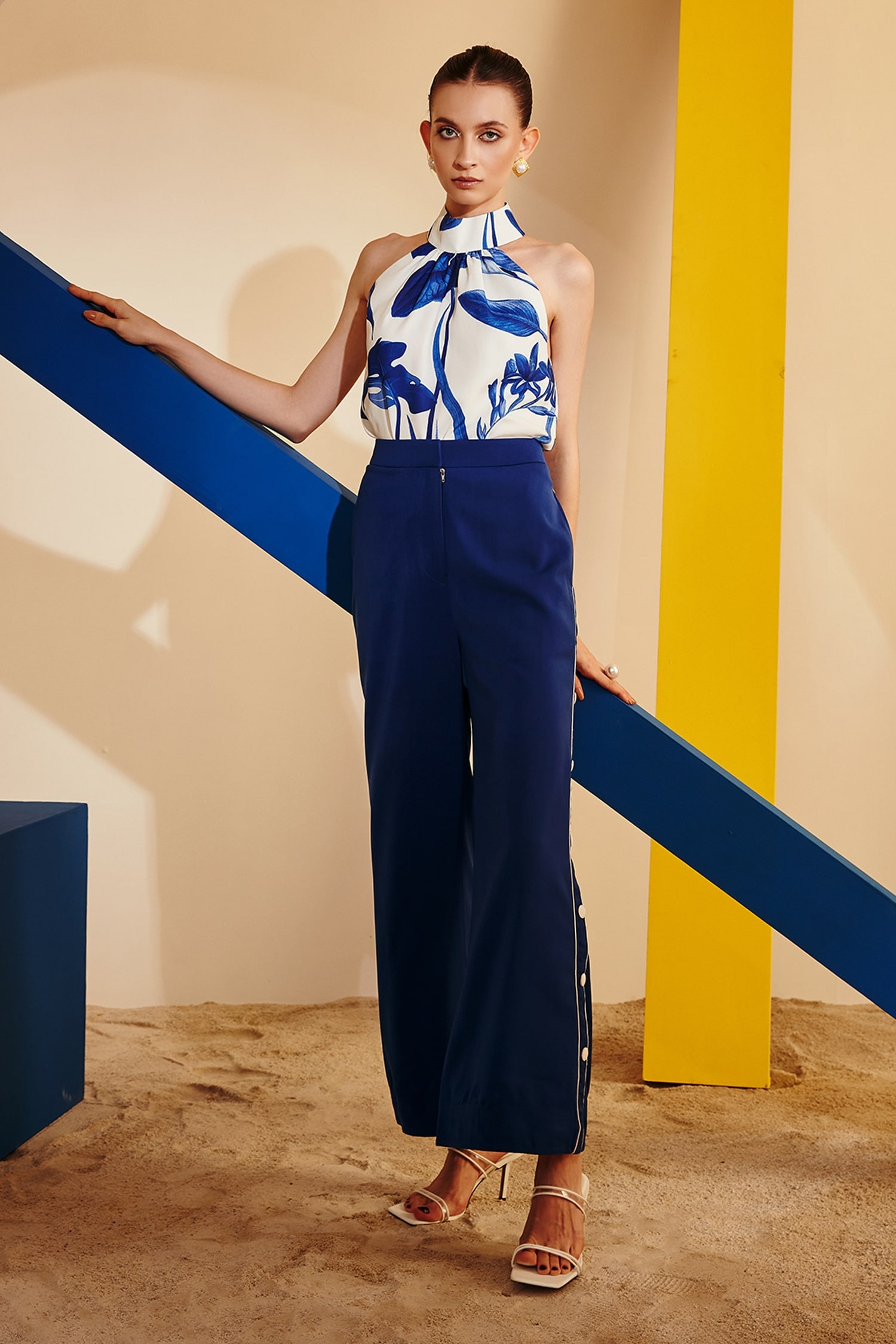 buy-white-printed-floral-motifs-high-neck-top-and-pant-set-for-women-by
