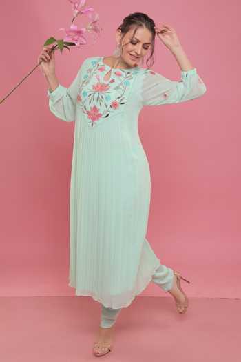 Women Multicolor Rayon Georgette Black Kurta with Pant Set