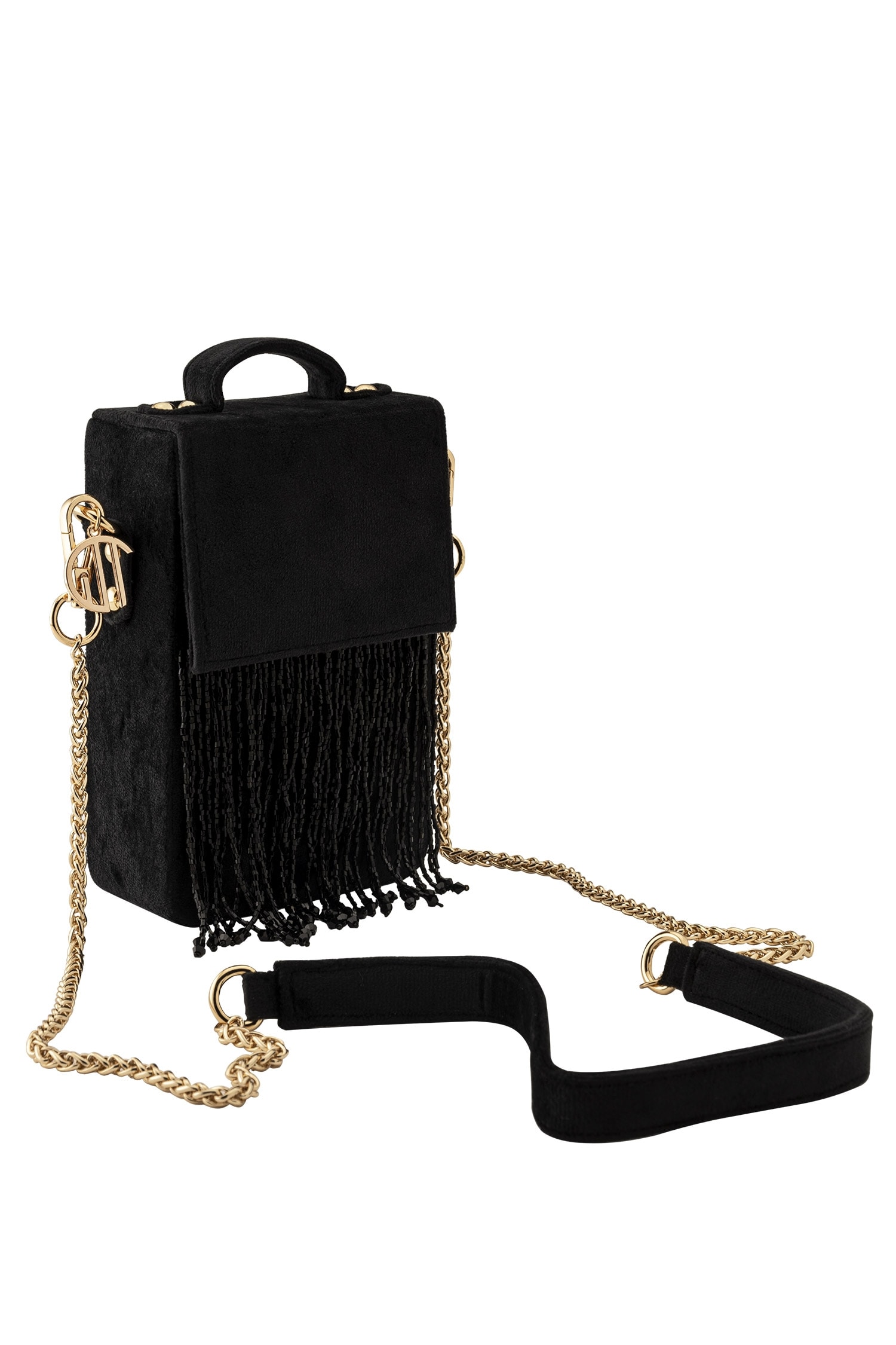 Buy Black Embellished Layla Velvet Bag by Quirky Tales Online at Aza ...