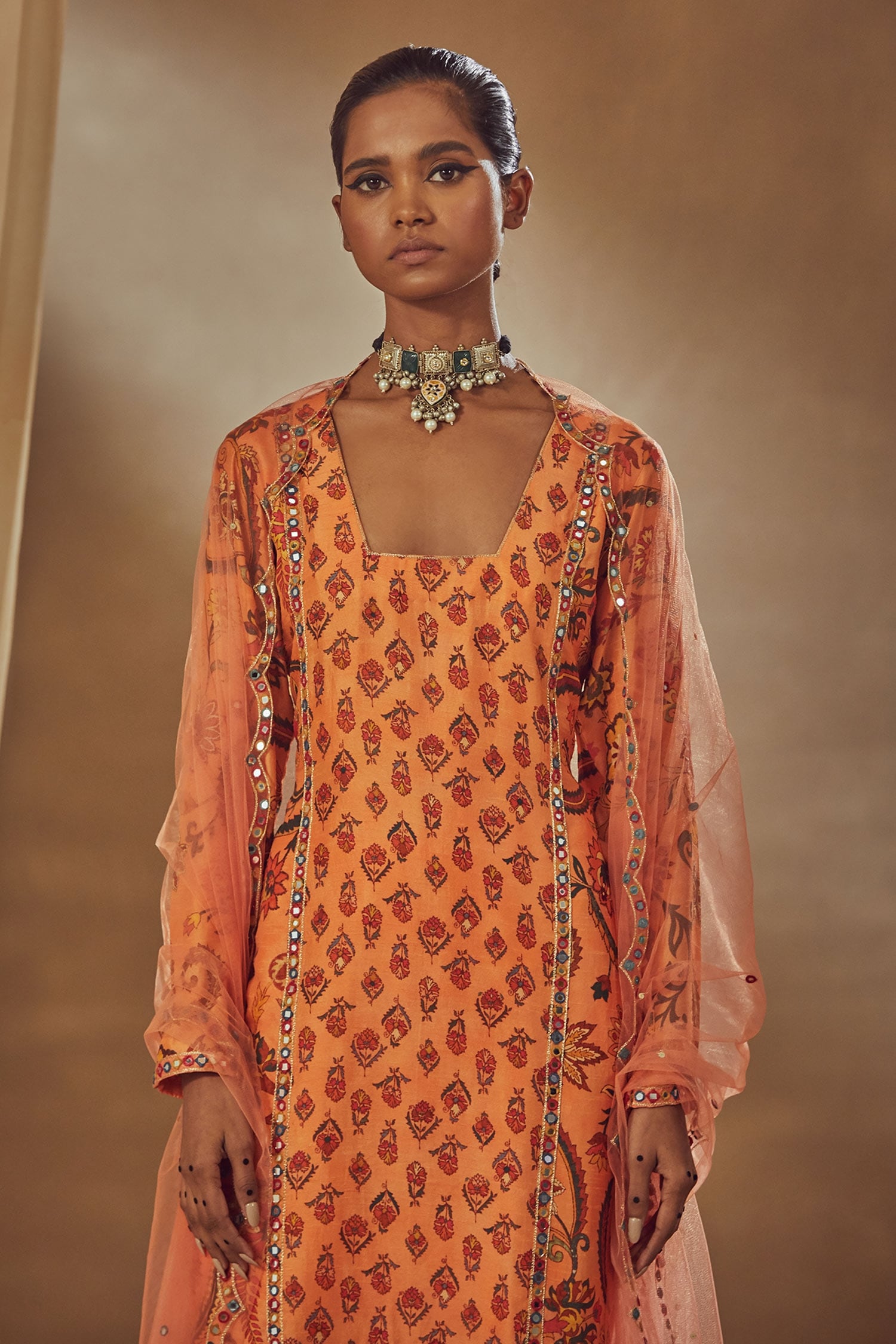 Leheriya Kurti Firozi with Gota Zardozi in Pure Georgette  ranasbykshitija