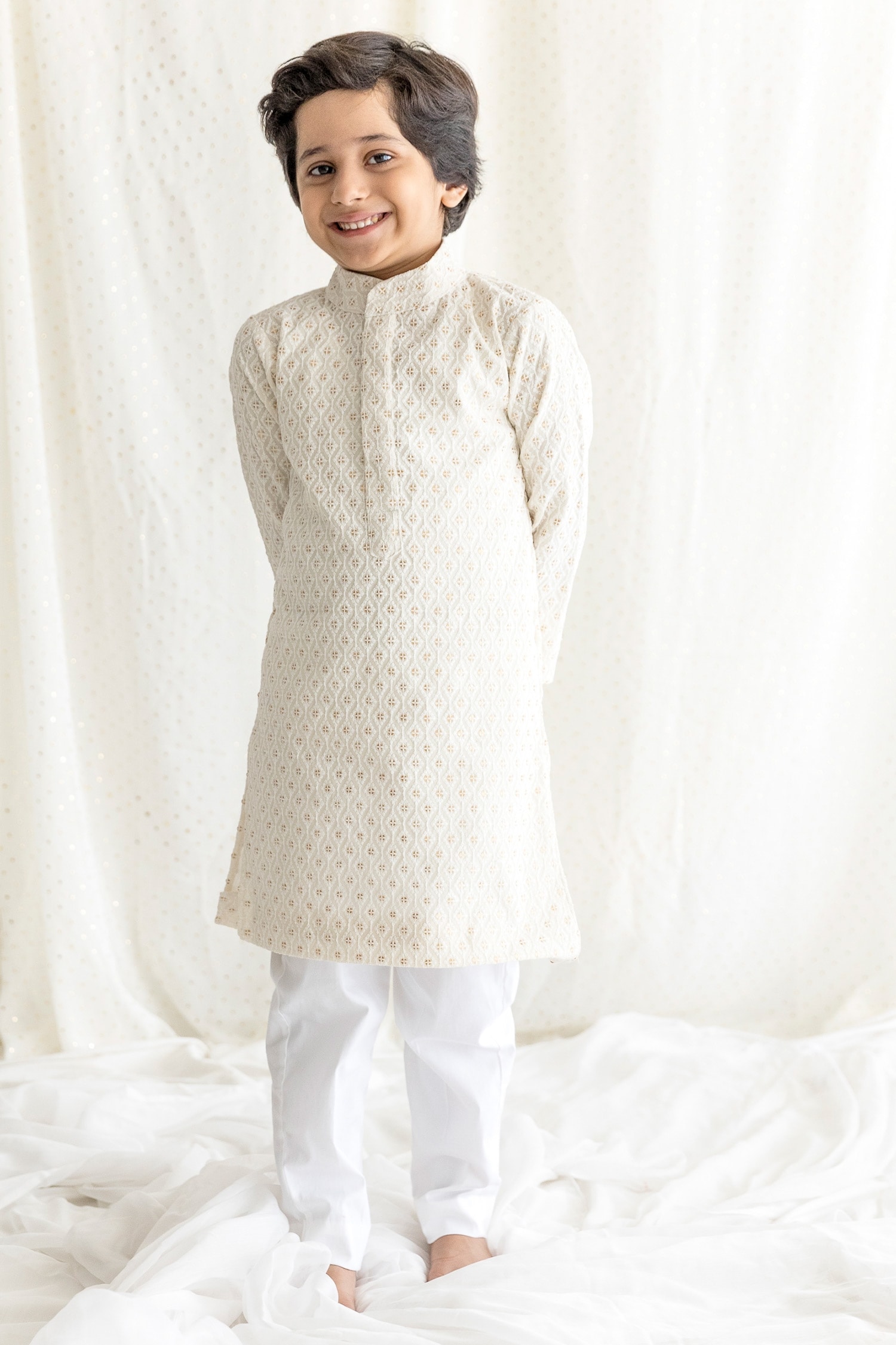 Sequin Embroidered Kurta & Pant Set 