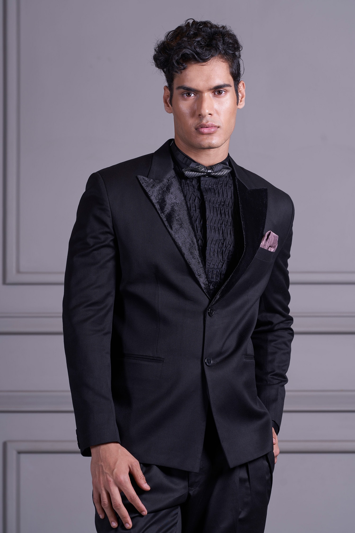Buy Agape Black Velvet Blazer And Pant Set Online  Aza Fashions
