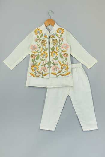 Boys White Designer Kurta Set [Pre-Order]