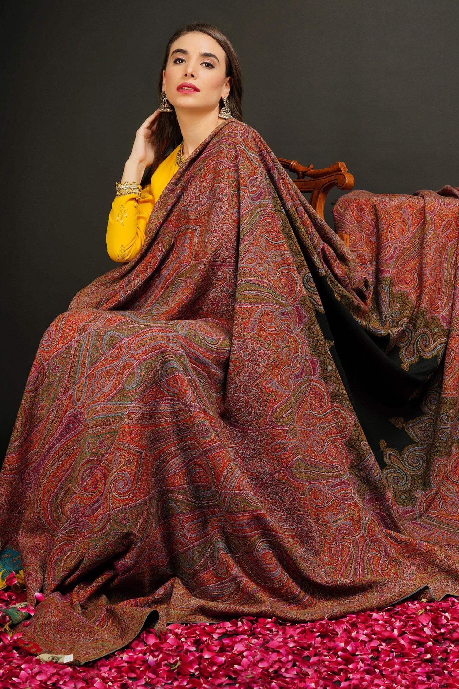 Buy Dusala Shawls Handwoven Pashmina Antique Kashmiri Shawl Online ...