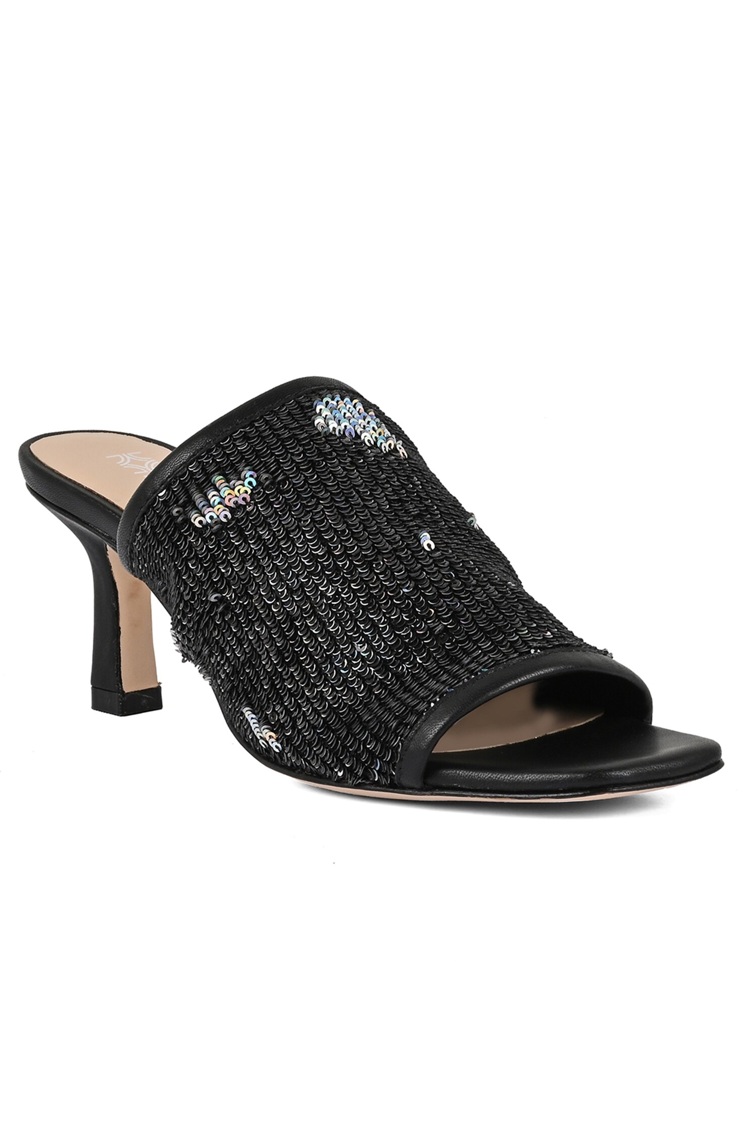 Jeweled mule online heels