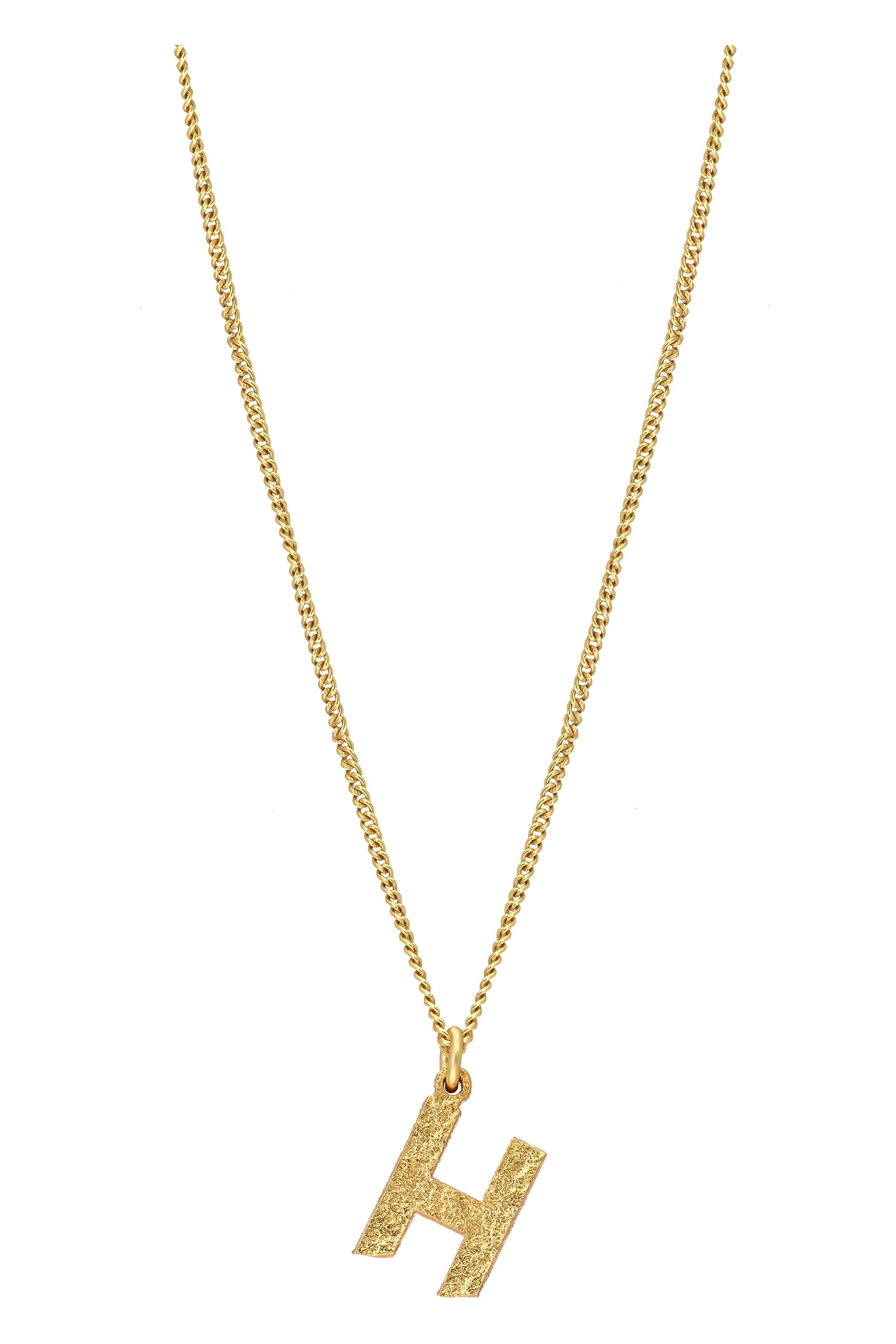 Buy Gold Plated H Initial Pendant Necklace by MNSH Online at Aza