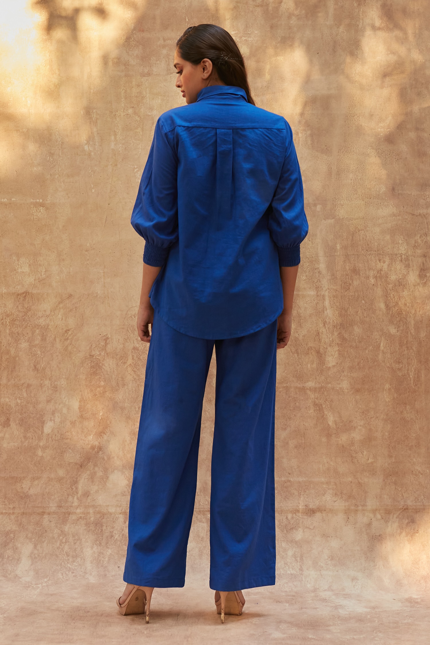 Buy Blue Handcrafted Cotton Linen Pants for Men  FGMNSP2228  Farida Gupta