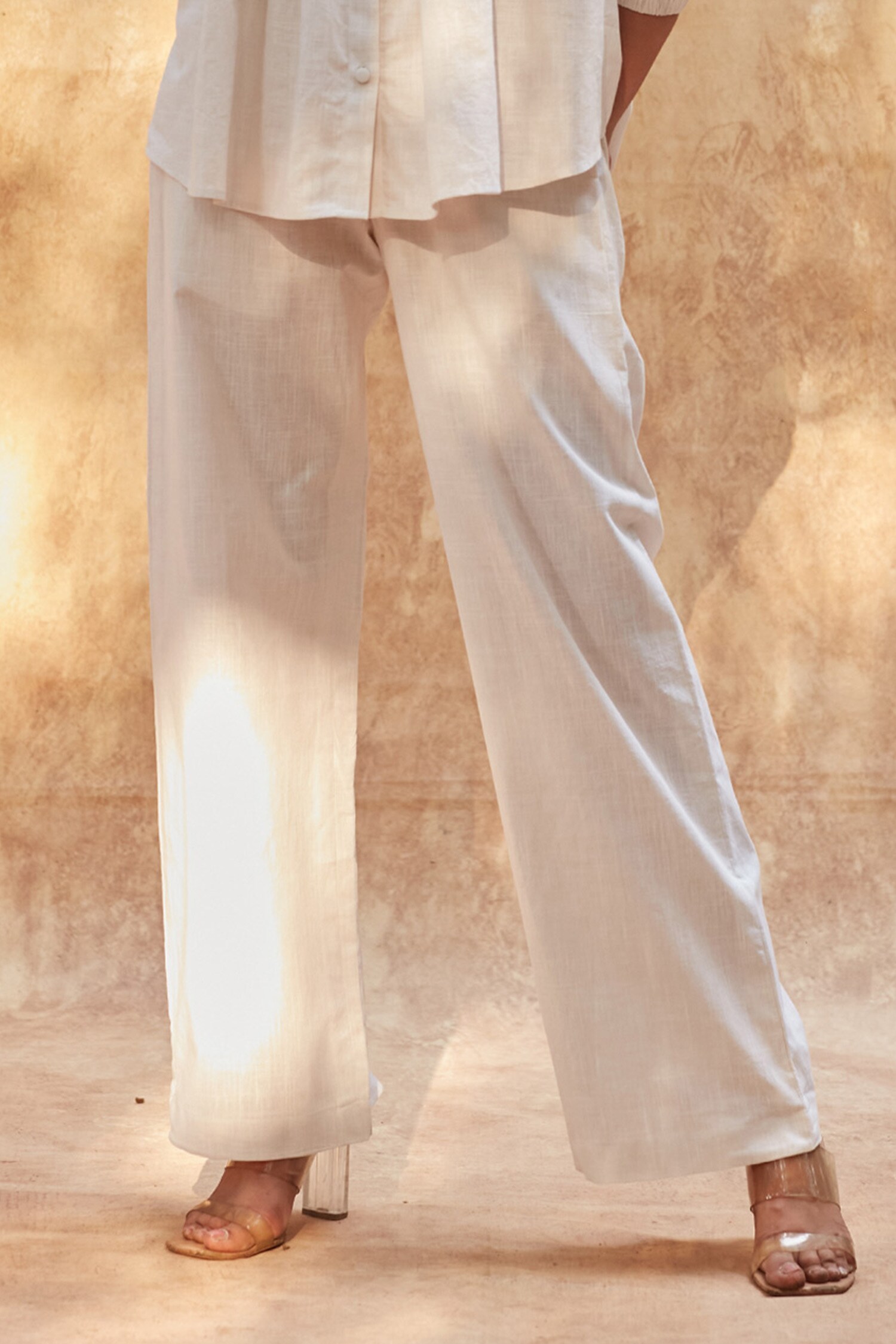 Top Seller  Mahak Parallel Cotton Linen Trousers Reepeat