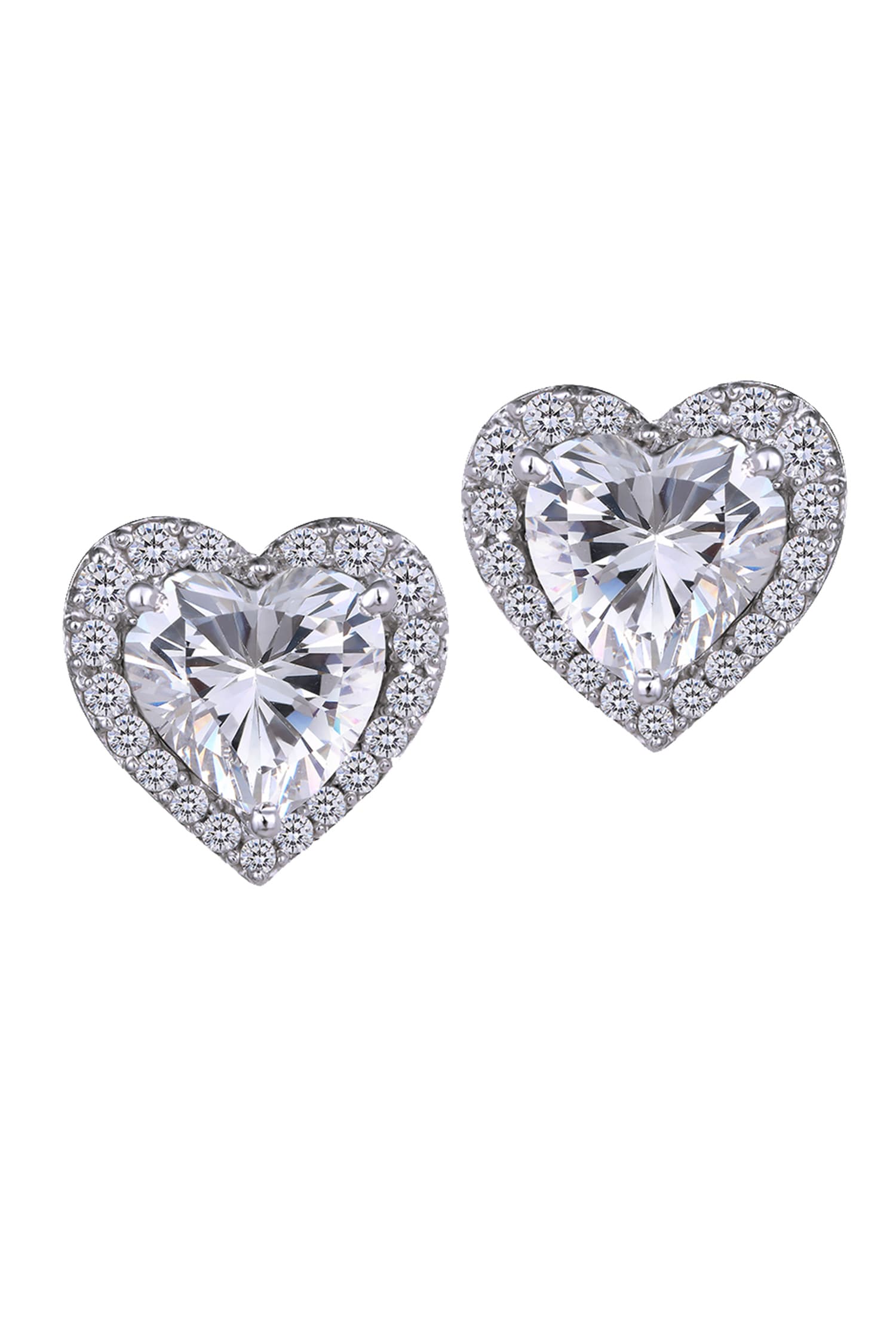 057057 Ct Heart Cut Diamond Stud EarringsWhite Gold Diamond Earring
