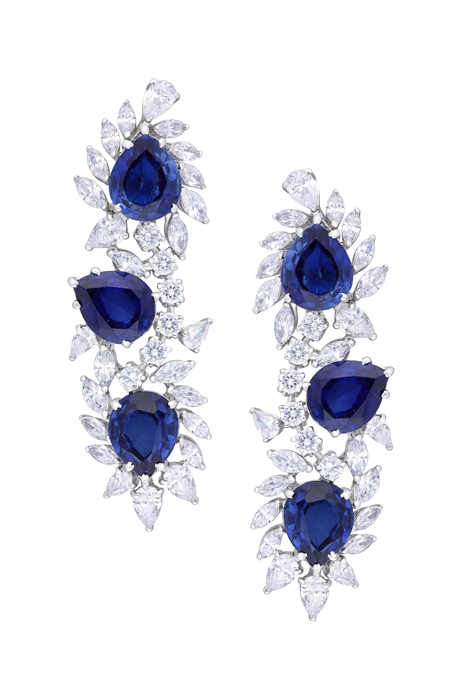 Azure Gold Diamond and Blue Sapphire Stud Earrings  MOI  Boutique  Everyday Luxury