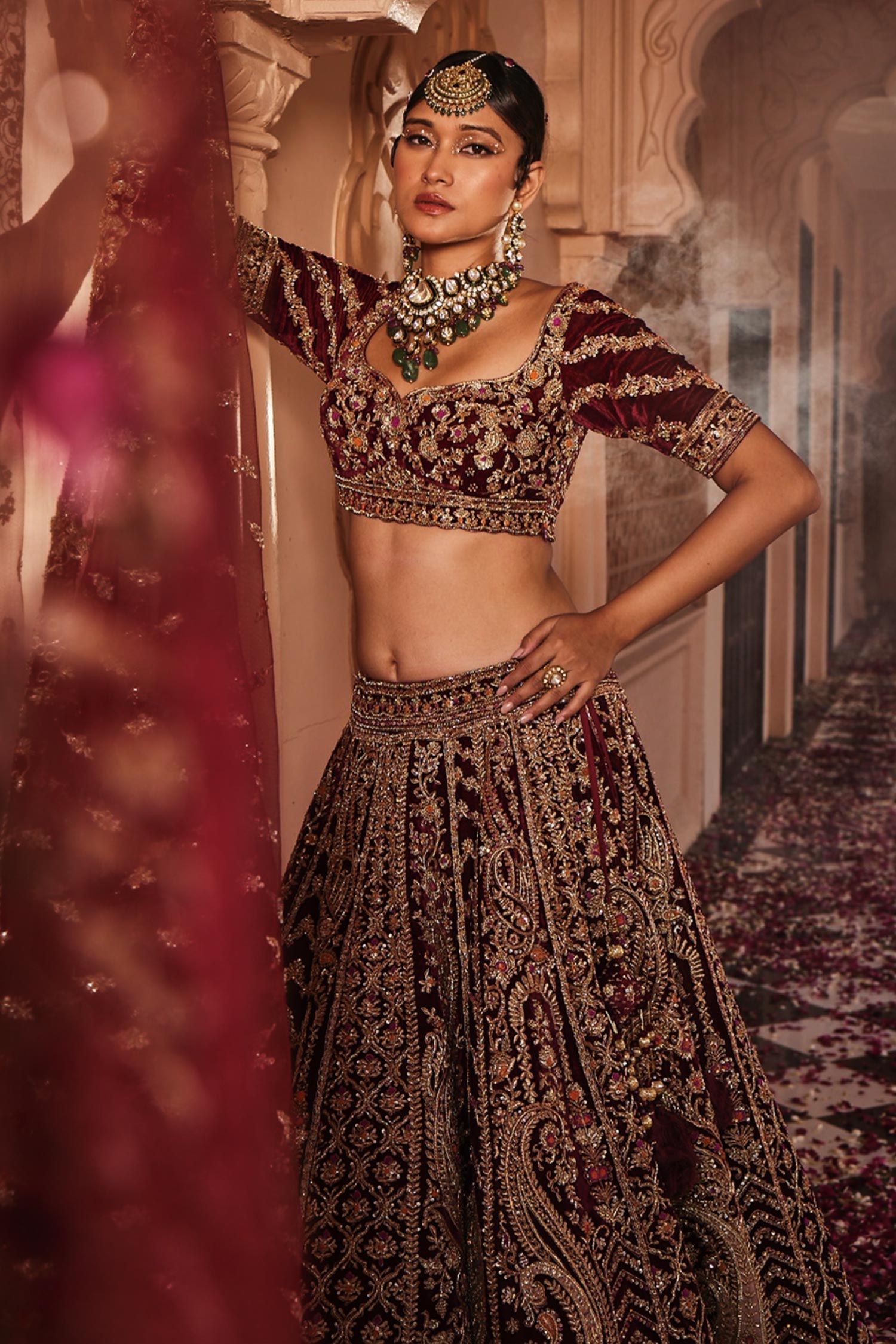 Sabyasachi Maroon Bridal Lehenga La France, SAVE 40% -  raptorunderlayment.com