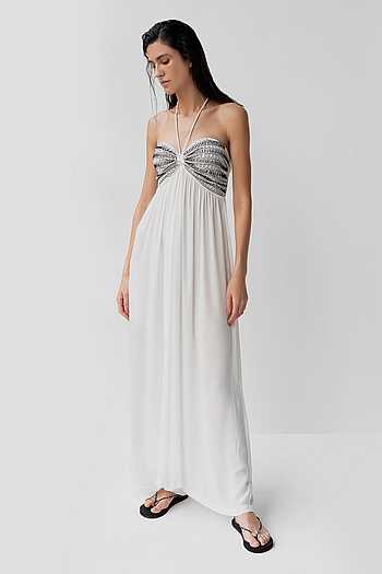 Dobbin White Mesh Bodice Jumpsuit