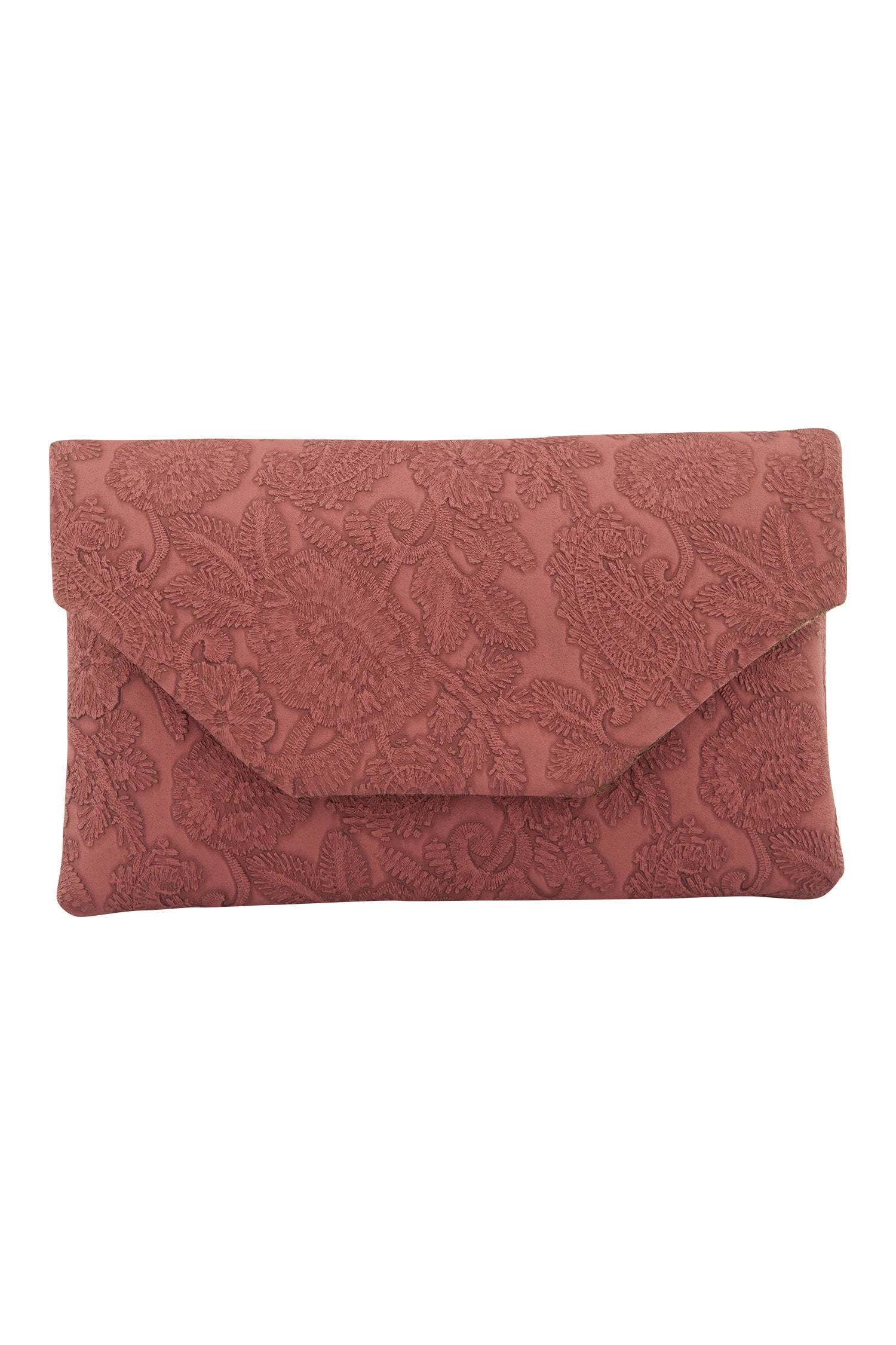 Floral Embossed Clutch 