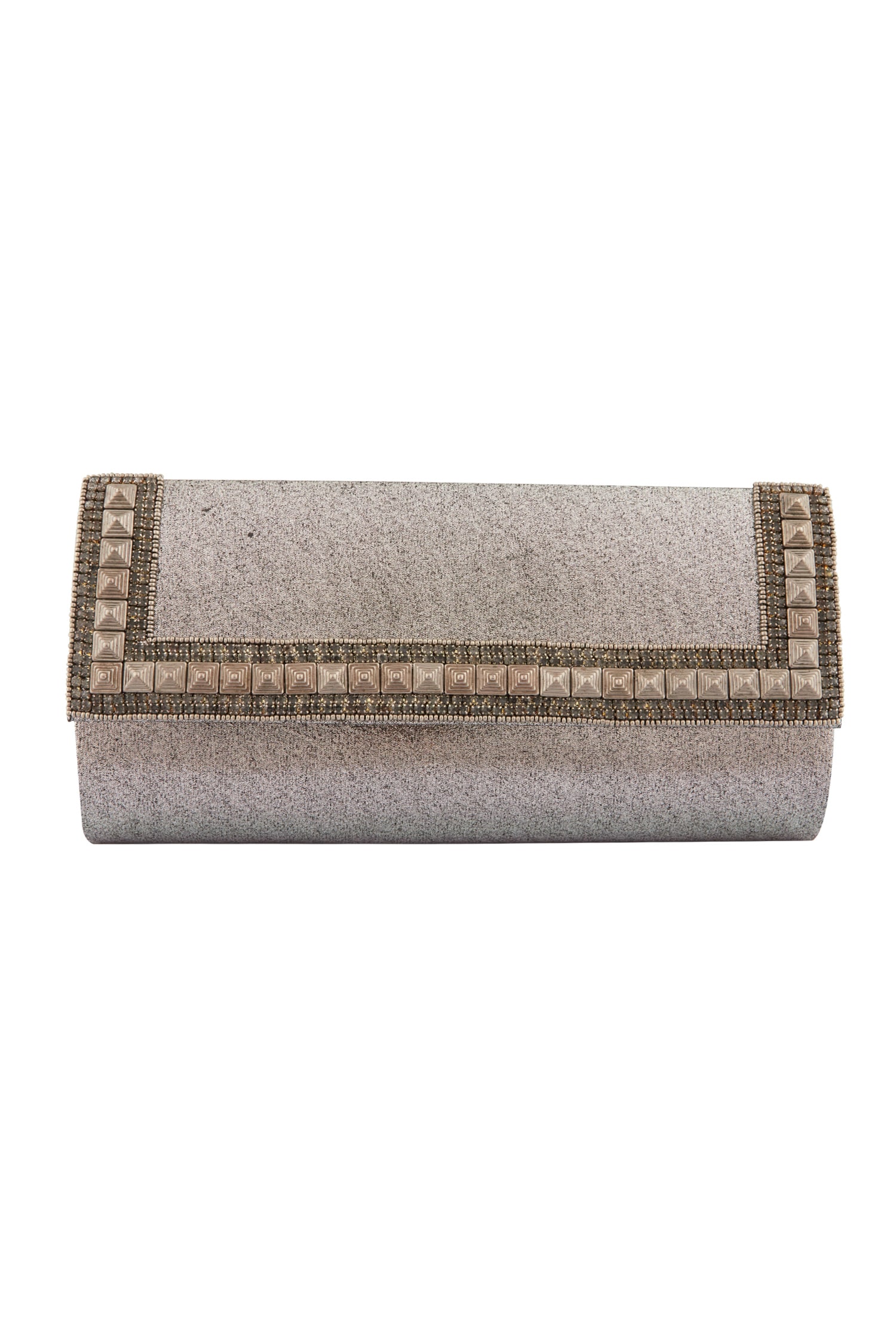 Stud Lined Flap Clutch 