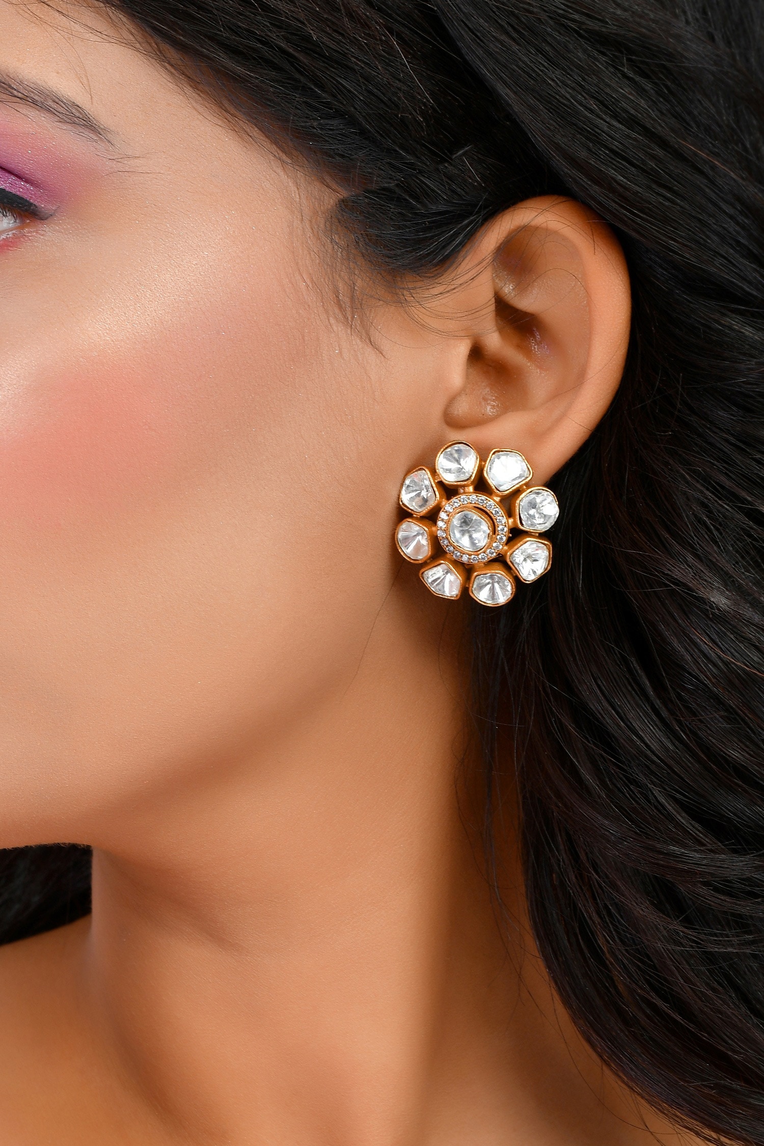 Round Erica Lab Grown Diamond Earrings -18K White Gold, Halo, 1.00 Carat, –  Best Brilliance