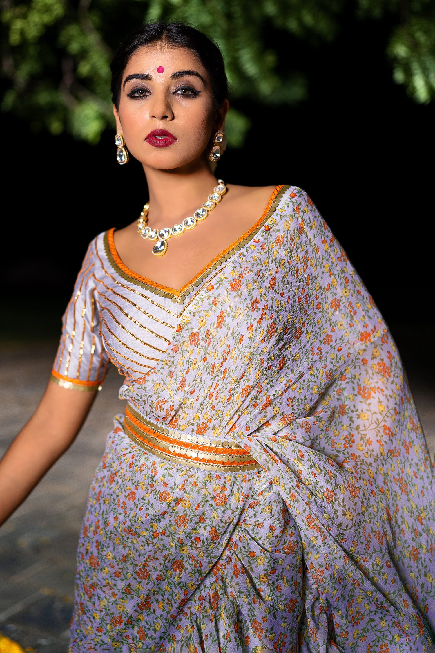 Dazzling Grey Saree