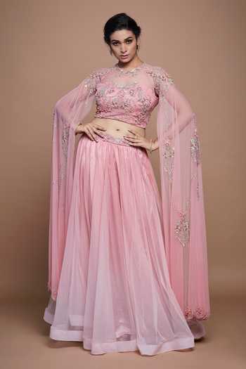 Lengha and Blouse in Net fabric main image 1