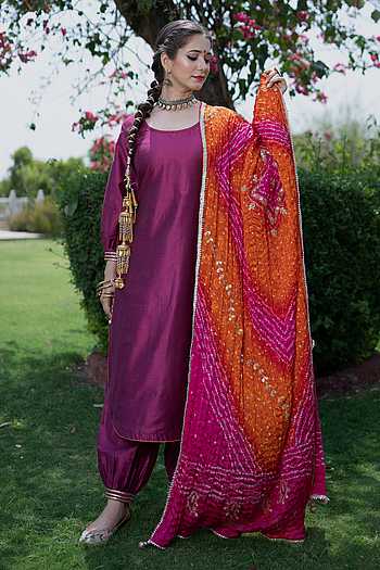 Cotton Candy  Kurta Brocade Silk Chudidaar