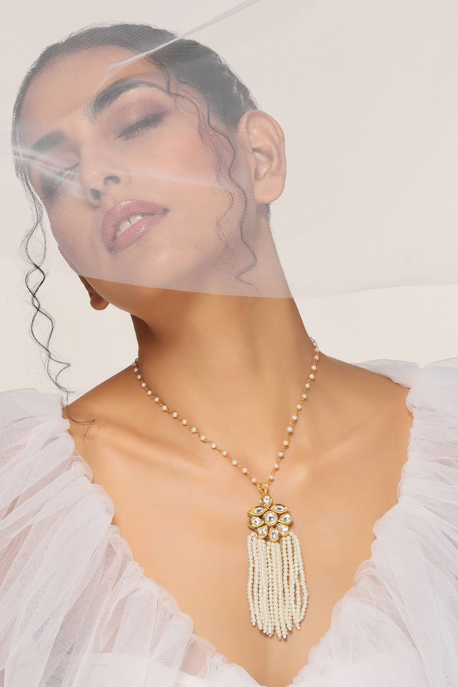 Zacasha | Rosario Pearl Stone Cream Tassel Necklace – Online Jewelry  Boutique