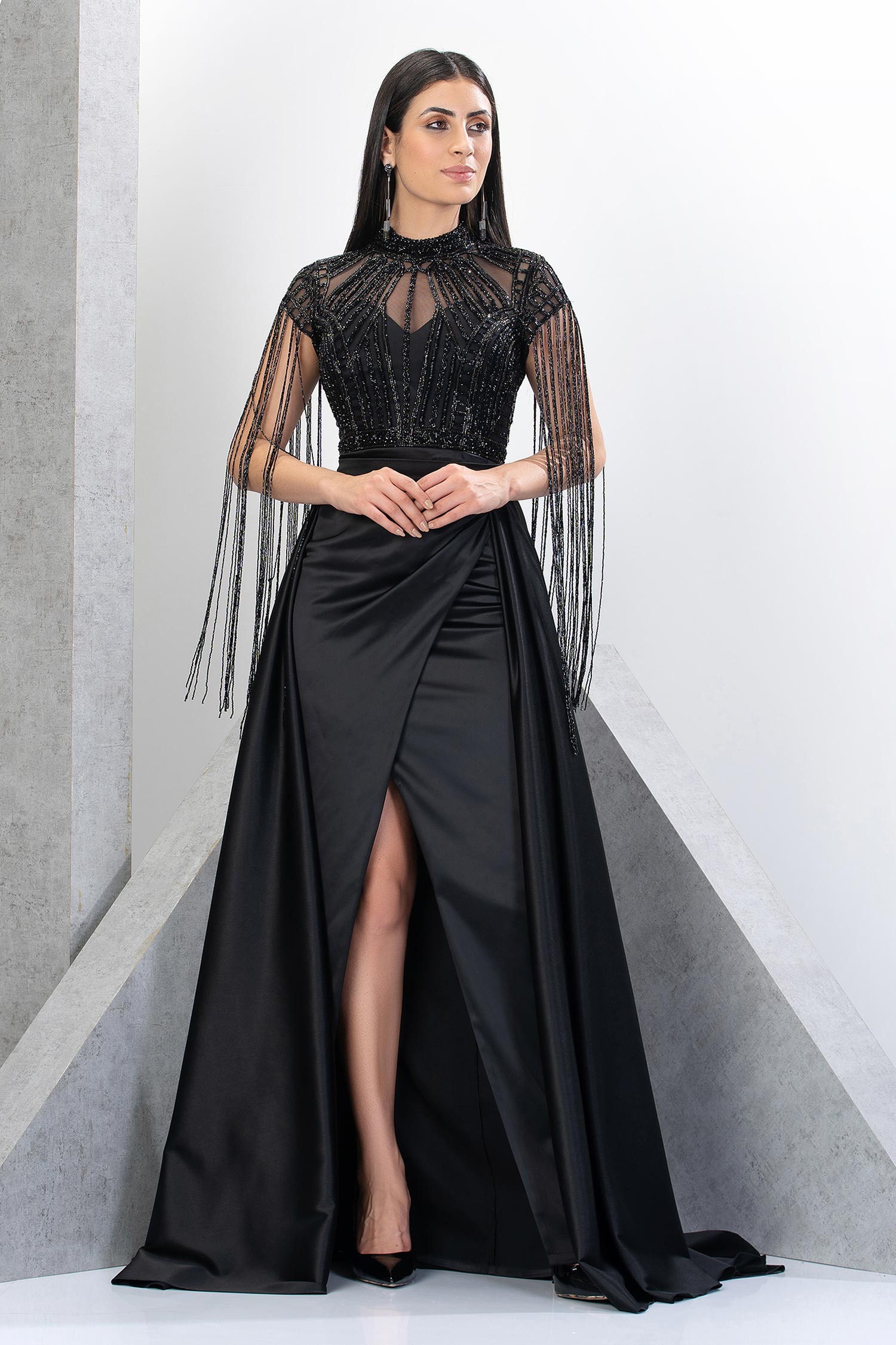 1900-1909 Black Net Dress W/ Short Puff Sleeve. Goldstein College of  Design. | Net gowns, Net gown designs, Black net dress