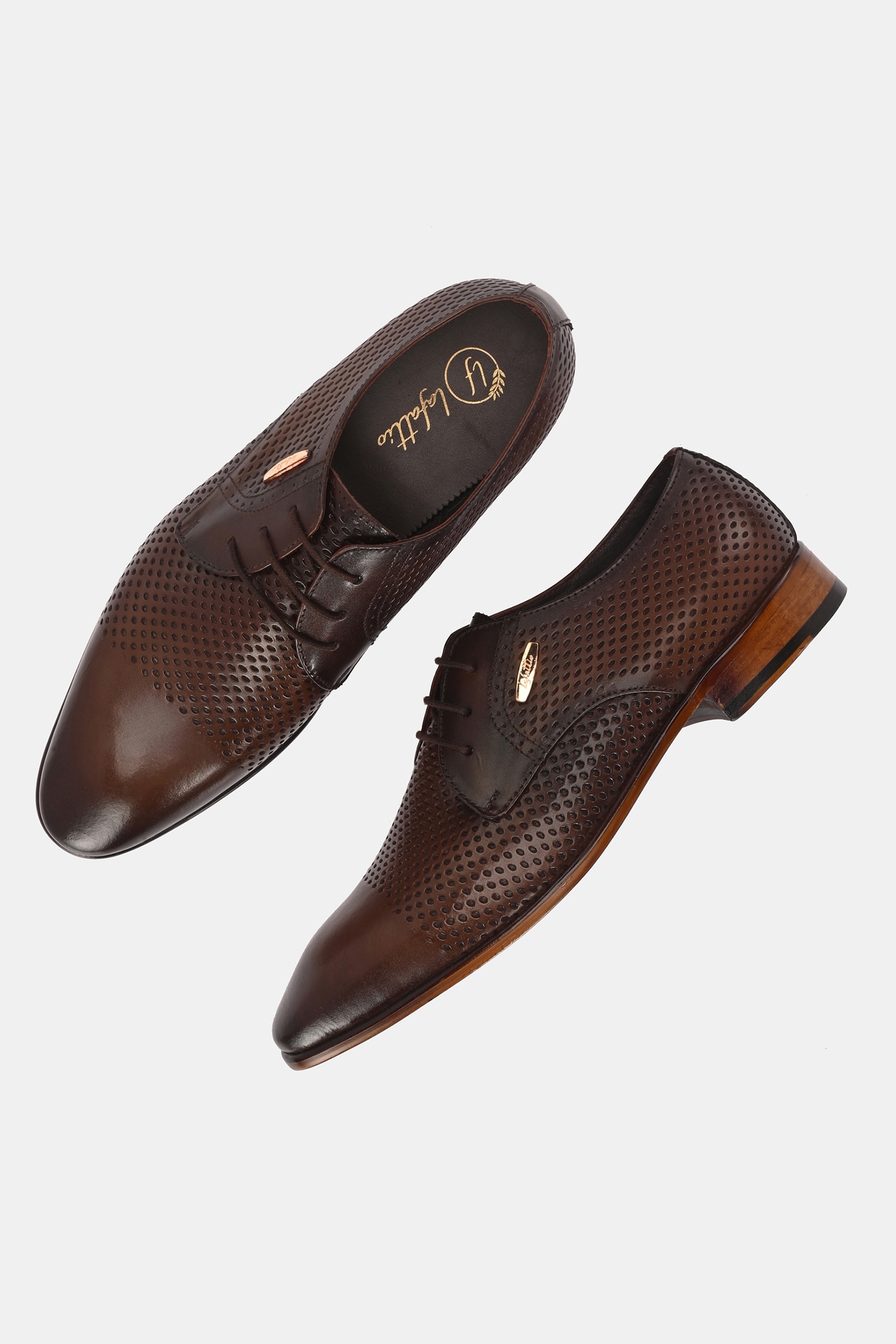 Buy LOUIS PHILIPPE Tan Mens Leather Lace Up Formal Shoes