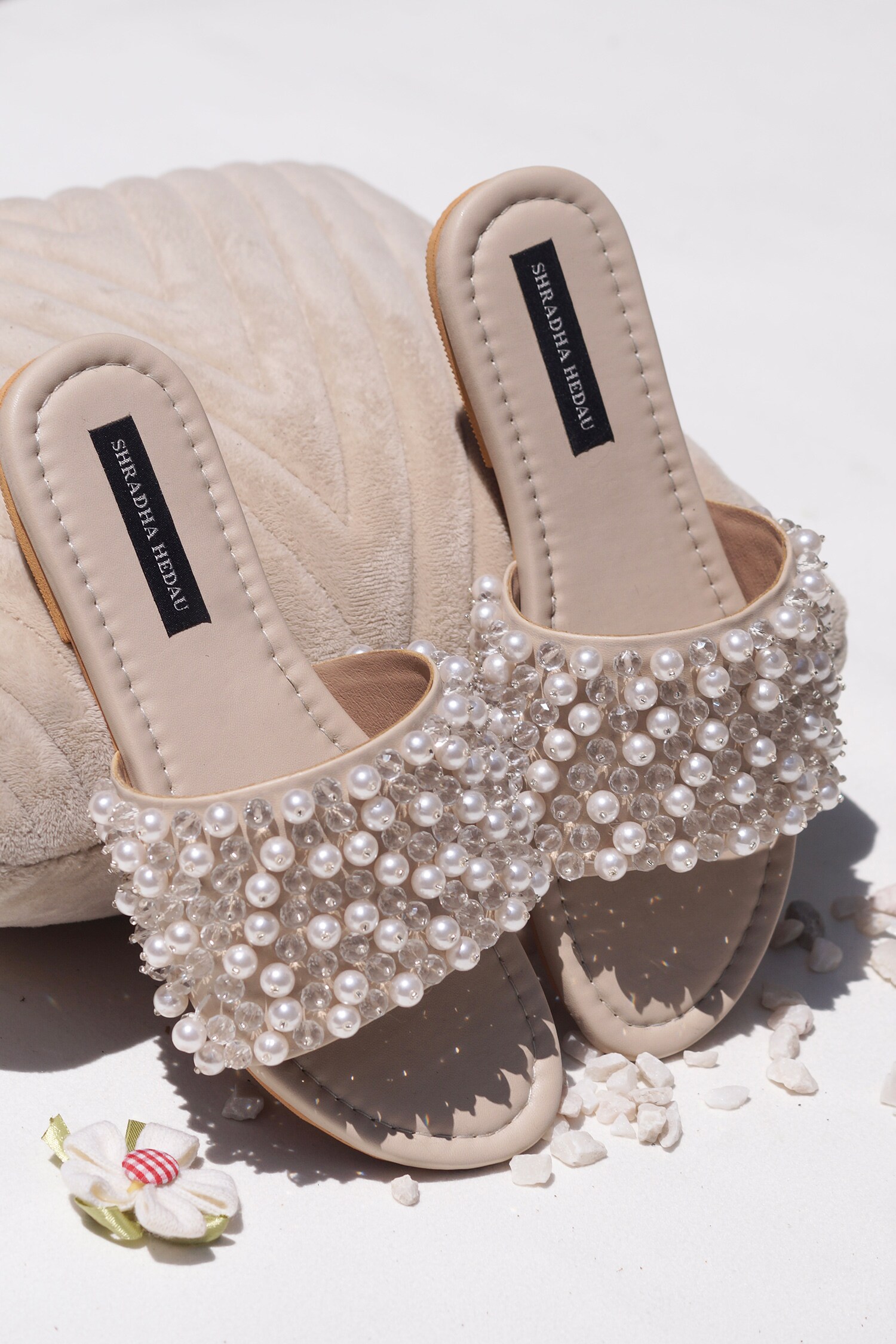 Buy Callie Beaded Flats by Shradha Hedau Footwear Couture at Aza Fashions