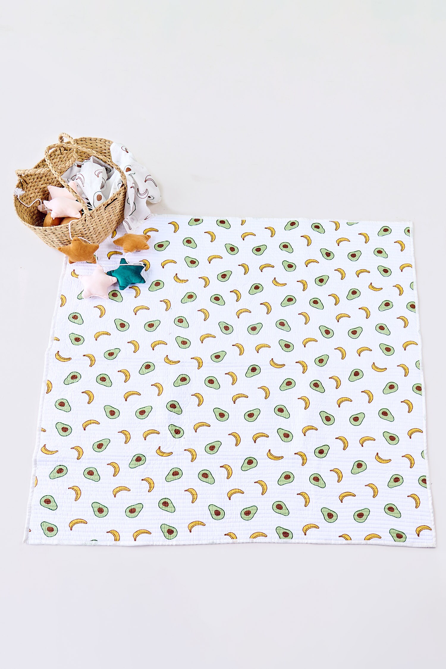 Buy Avocado & Banana Print Baby Playmat by Jaipur Gate at Aza Fashions