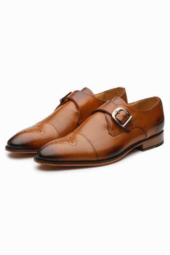 Chaussures Moreschi Homme – Derby à Boucle / Monk – Cuir Noir – Taille 40 – Italie