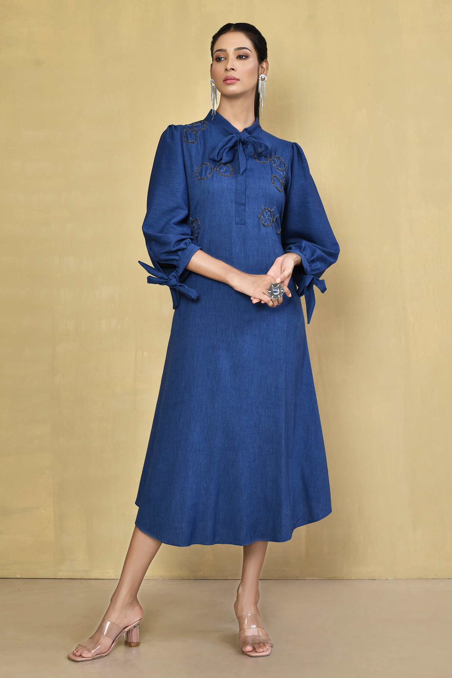 Buy Bead Embroidered Dress by Naintara Bajaj at Aza Fashions