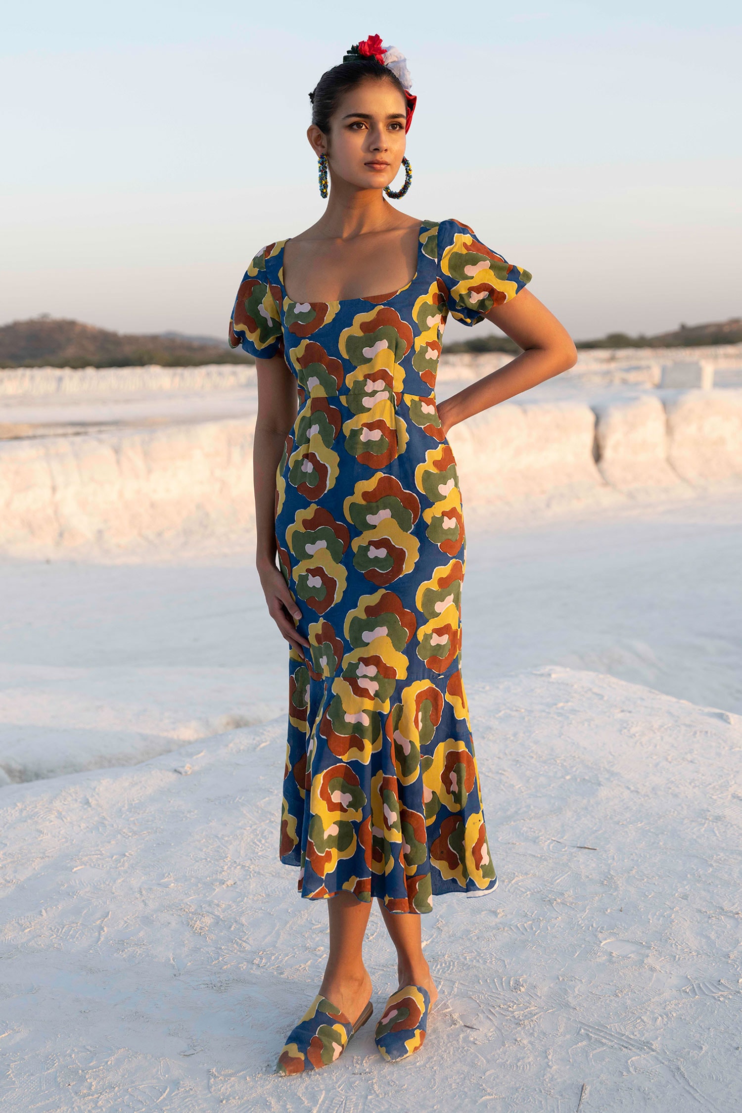 Buy Jodi Multi Color Modal Europa Floral Print Dress Online | Aza Fashions