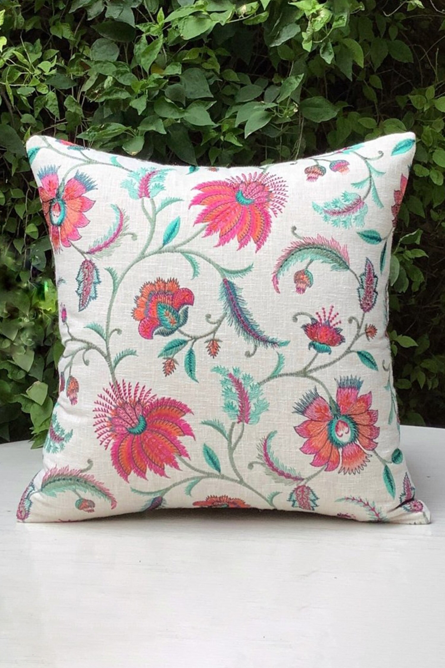 Buy Floral Blush Thread Embroidered Cushion Cover by Studio Covers at ...