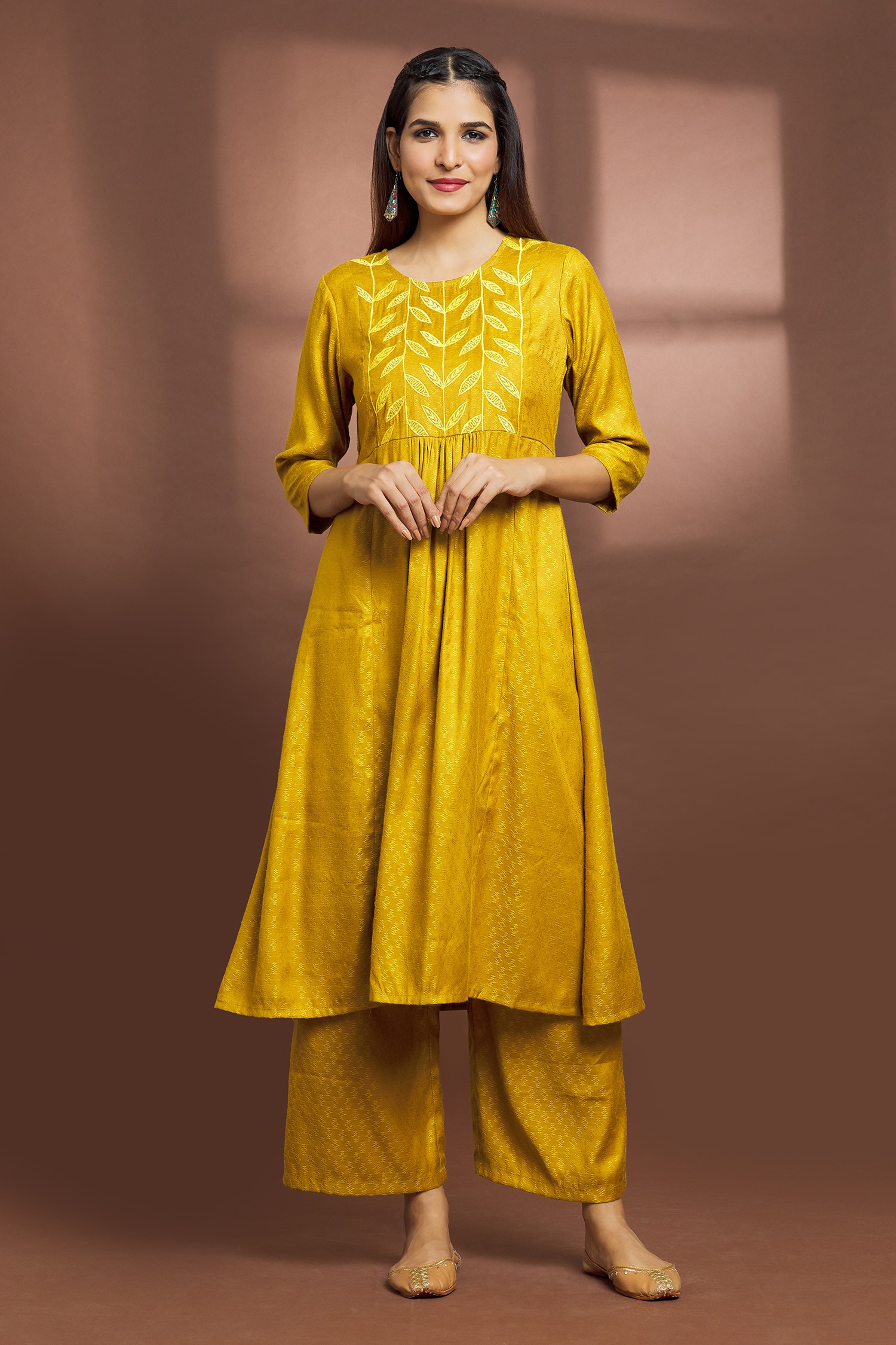 Mustard Yellow Jam Silk Salwar Suit – Spark In Style, LLC