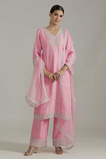 Embroidered Straight Kurta Pyjama Set