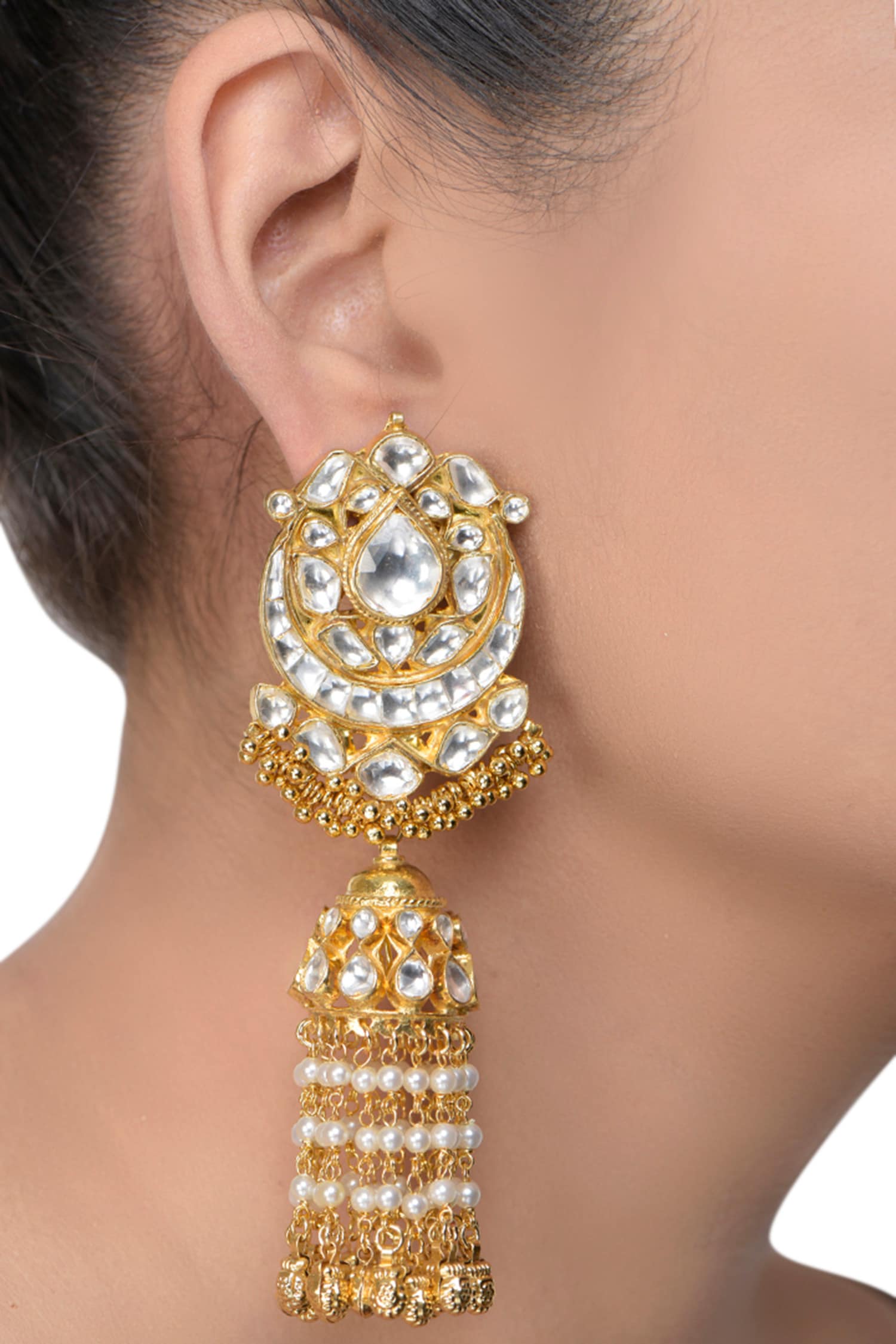 Buy Anjali Jain Crystal Chandelier Earrings Online | Aza Fashions