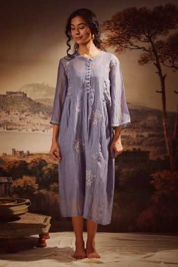 dress for a formal puja perhaps Lady Black Tie - A1388 - Sequin Floral Mermaid Gown - Lavender - Andrea & Leo - Final Sale main image 0