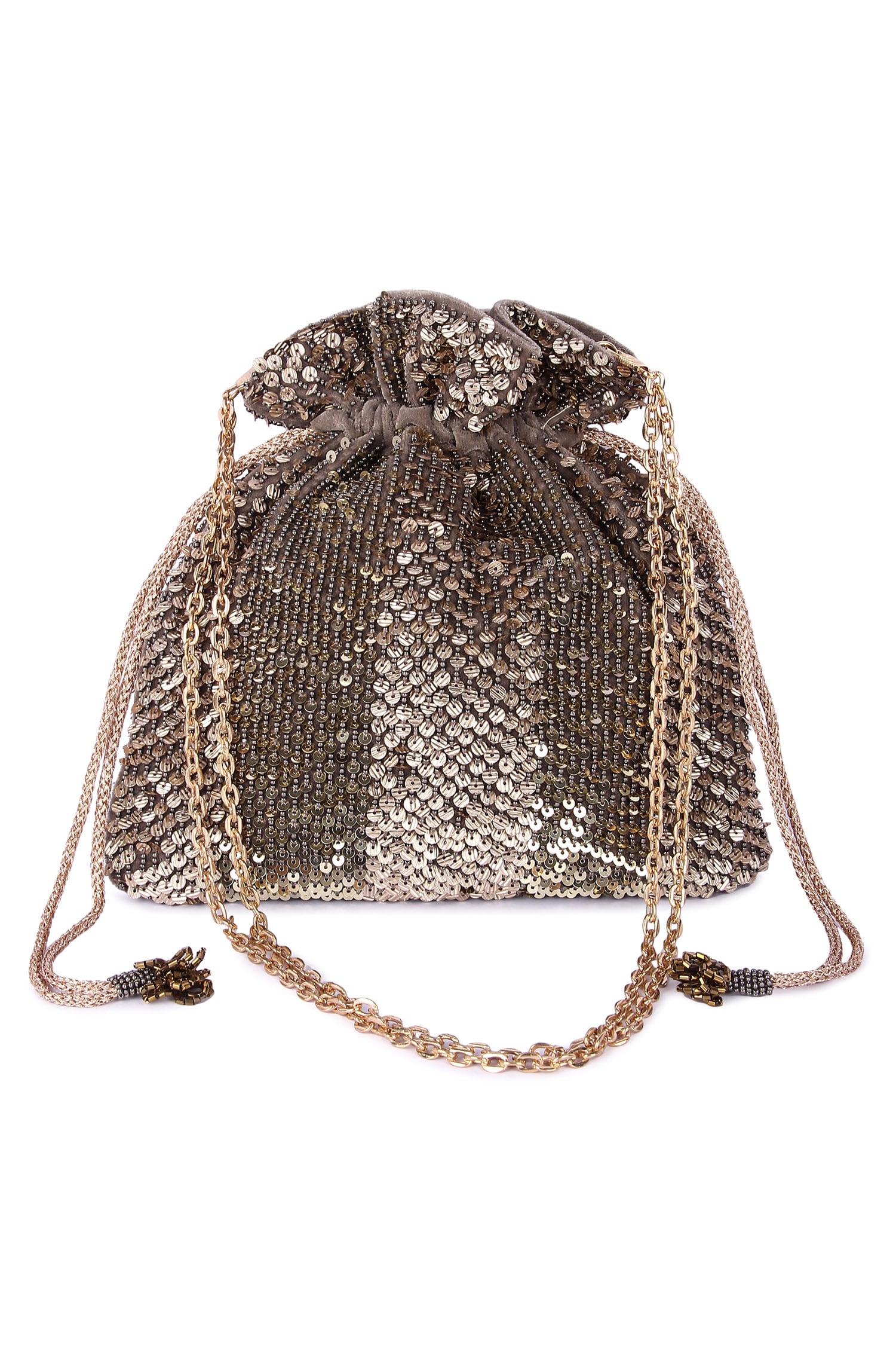 Buy The Purple Sack Shehneel Sequinned Potli Bag Online | Aza Fashions