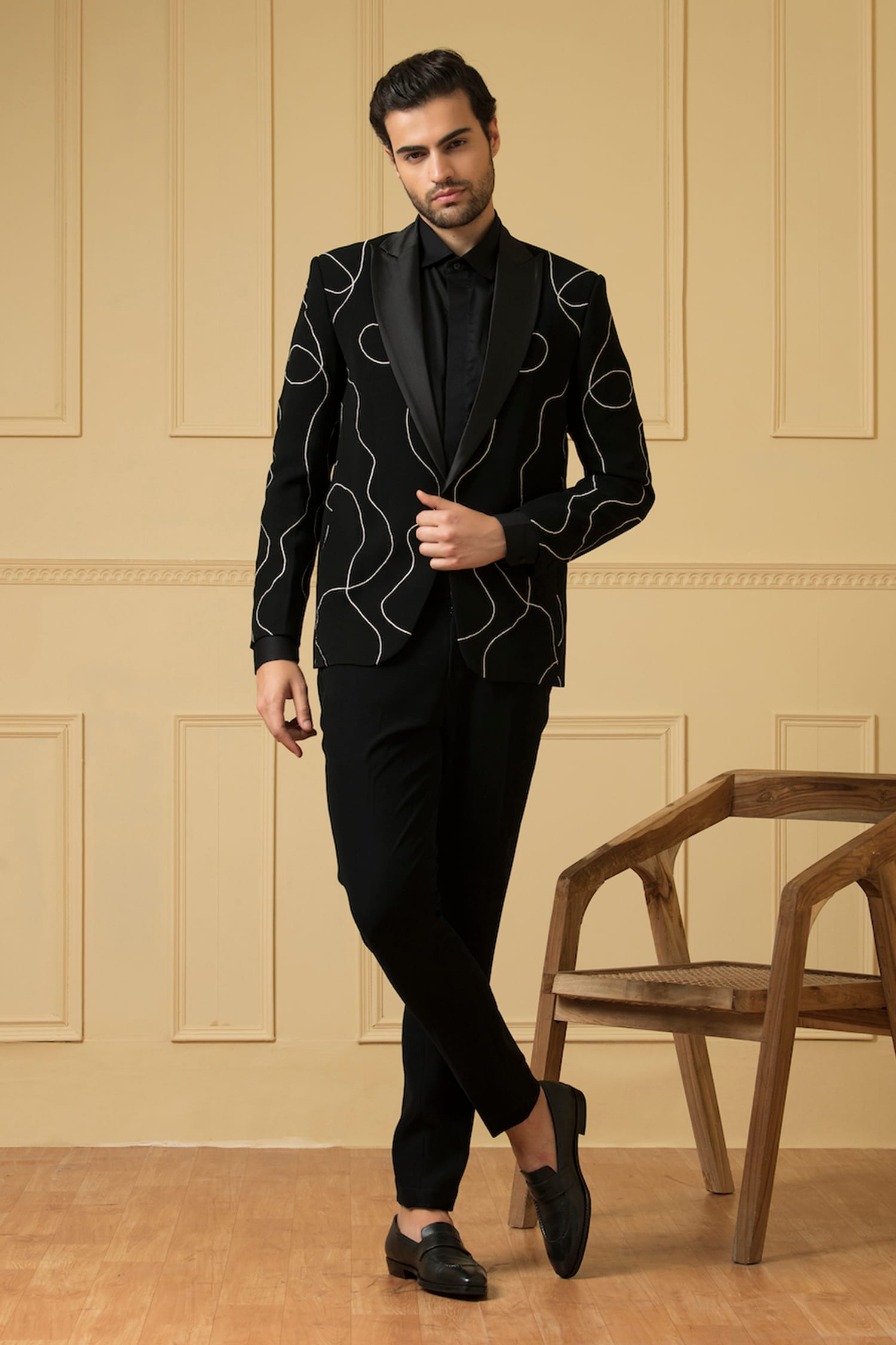 Men Business Formal Tuxedo Blazer Jacket  Trousers Set 2 Pieces Suit   Fruugo IN