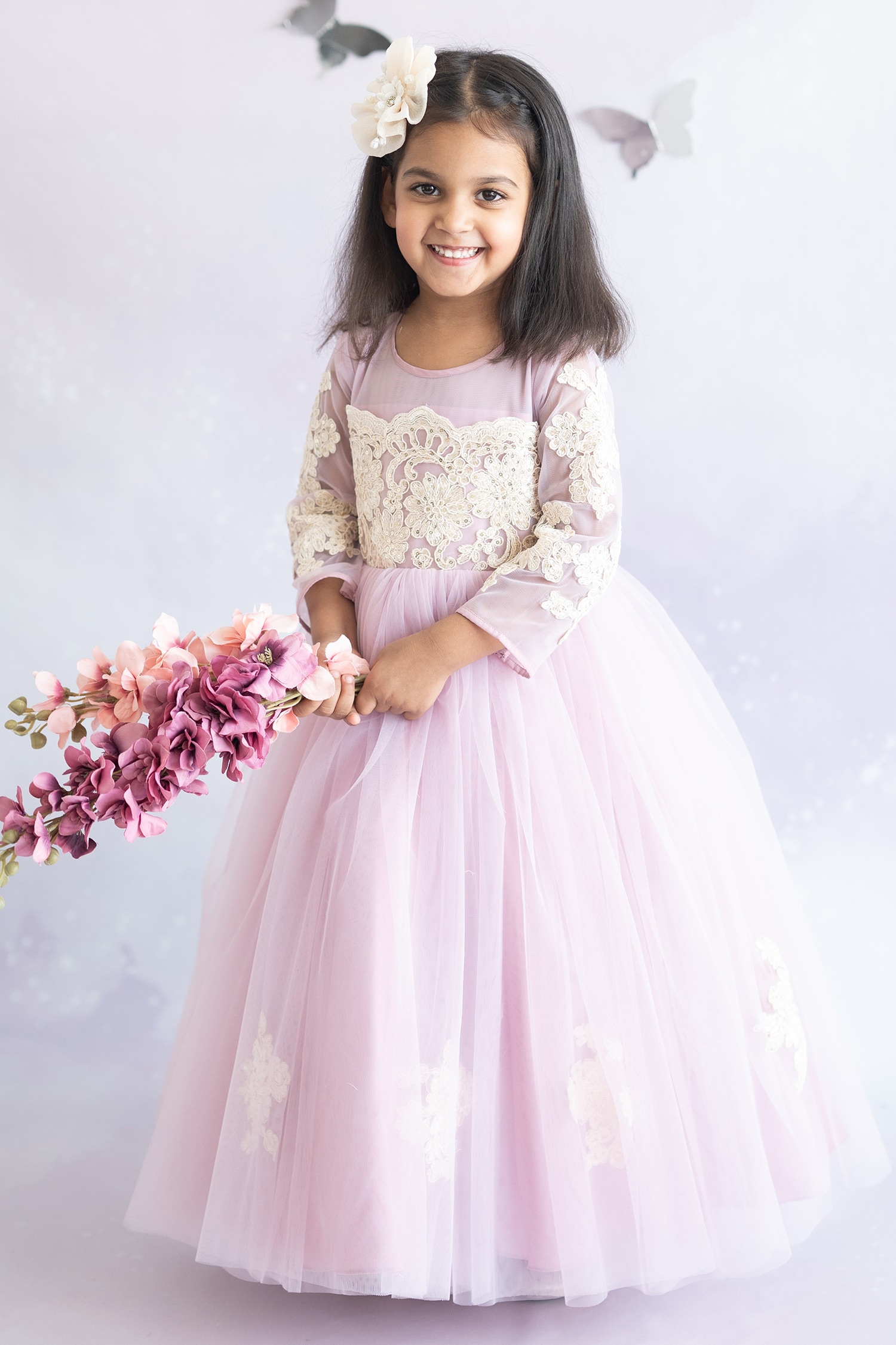 Hopscotch Girls Polyester Full Sleeves Studded Gowns in Pink Color for Ages  56 Years  Amazonin Fashion