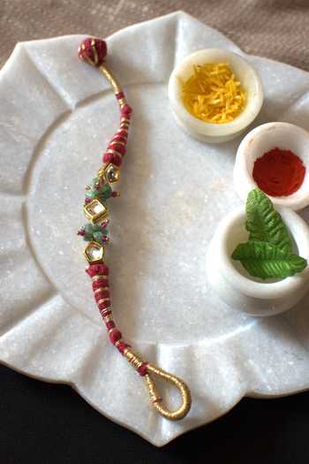 Buy HeerHouse Of Jewellery Gravel Stone And Polki Embellished Rakhi